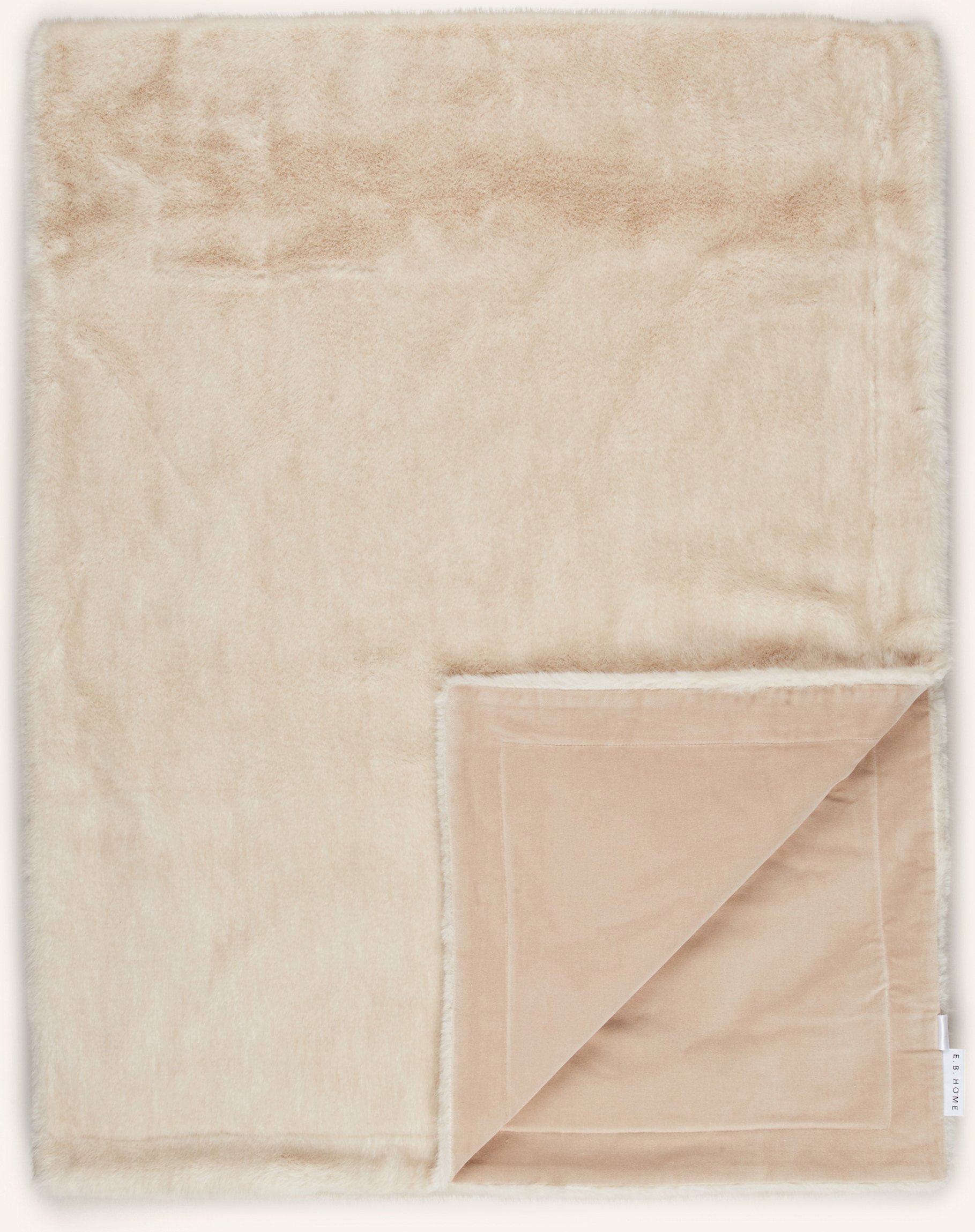Eb Home Kunstpelz-Plaid beige