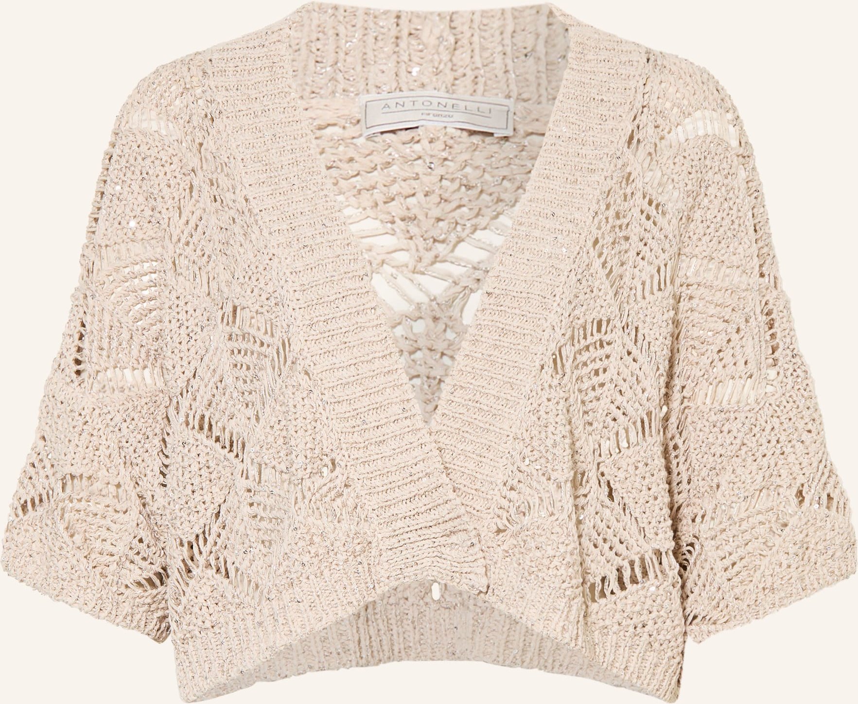 Antonelli Firenze Strickjacke Mit Pailletten beige