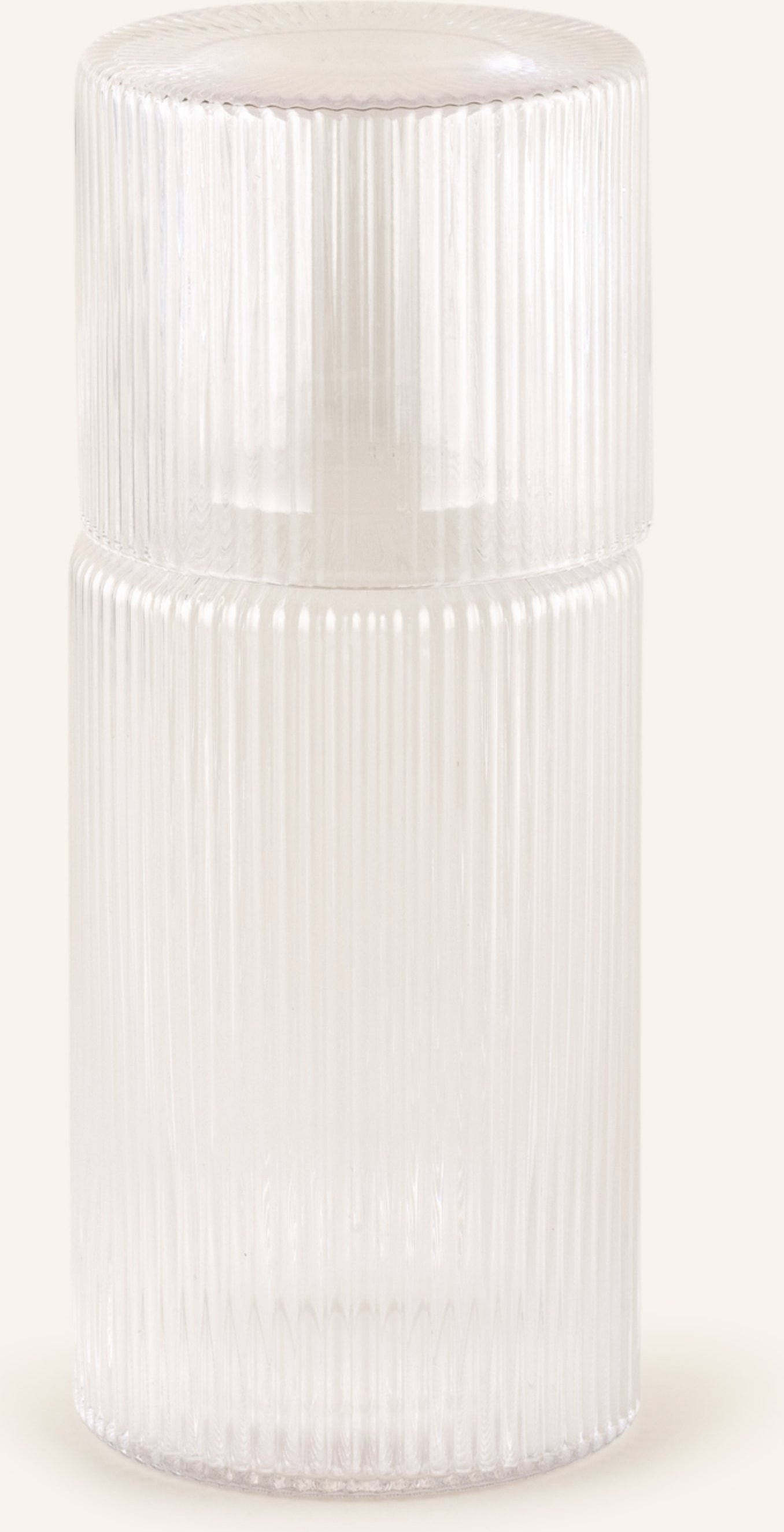 Ferm Living Set Ripple Small: Karaffe Und Glas transparent