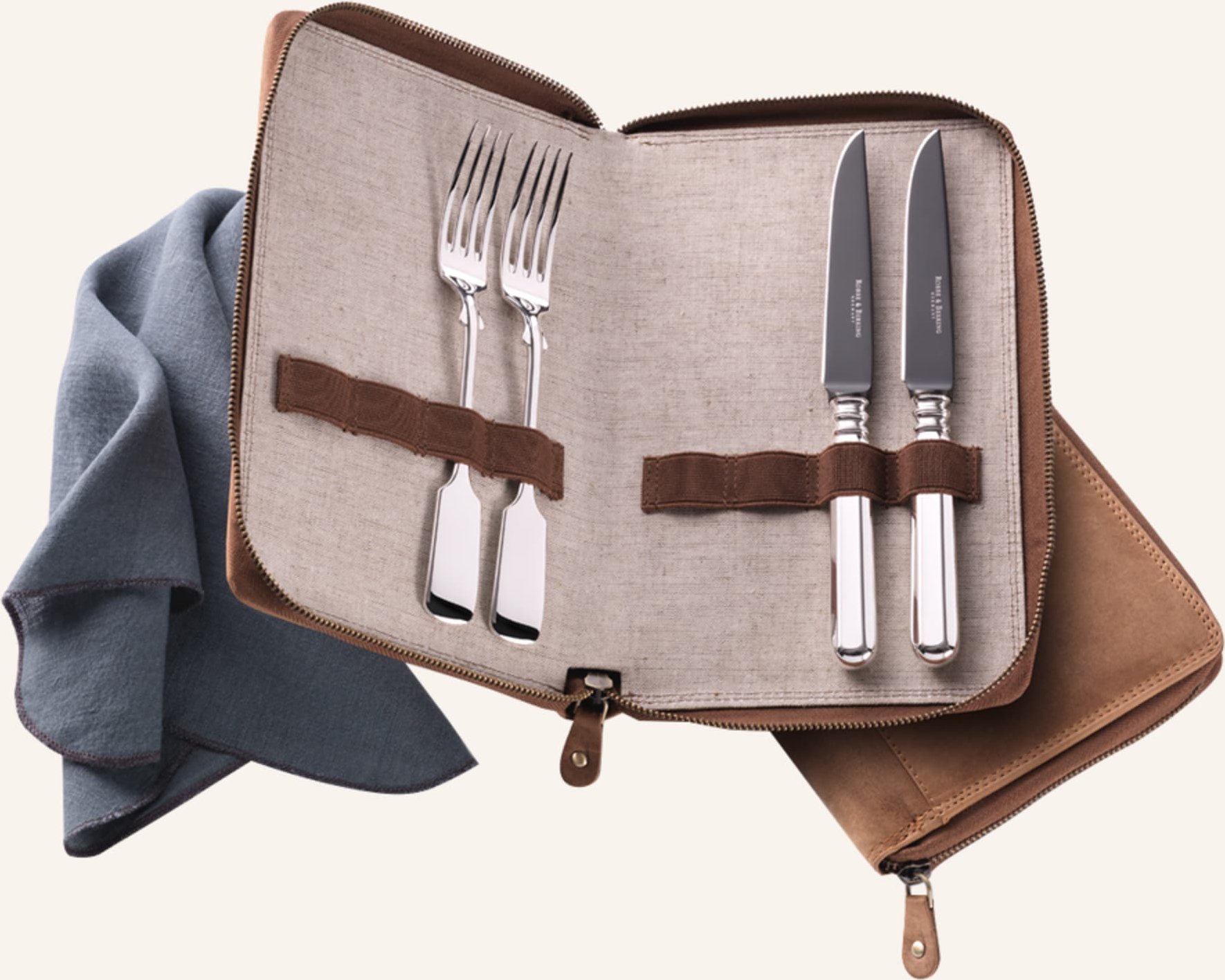 Robbe & Berking 4-Tlg. Grillset Alt-Spaten - Frozen Black Edition (925 Sterlingsilber) silber