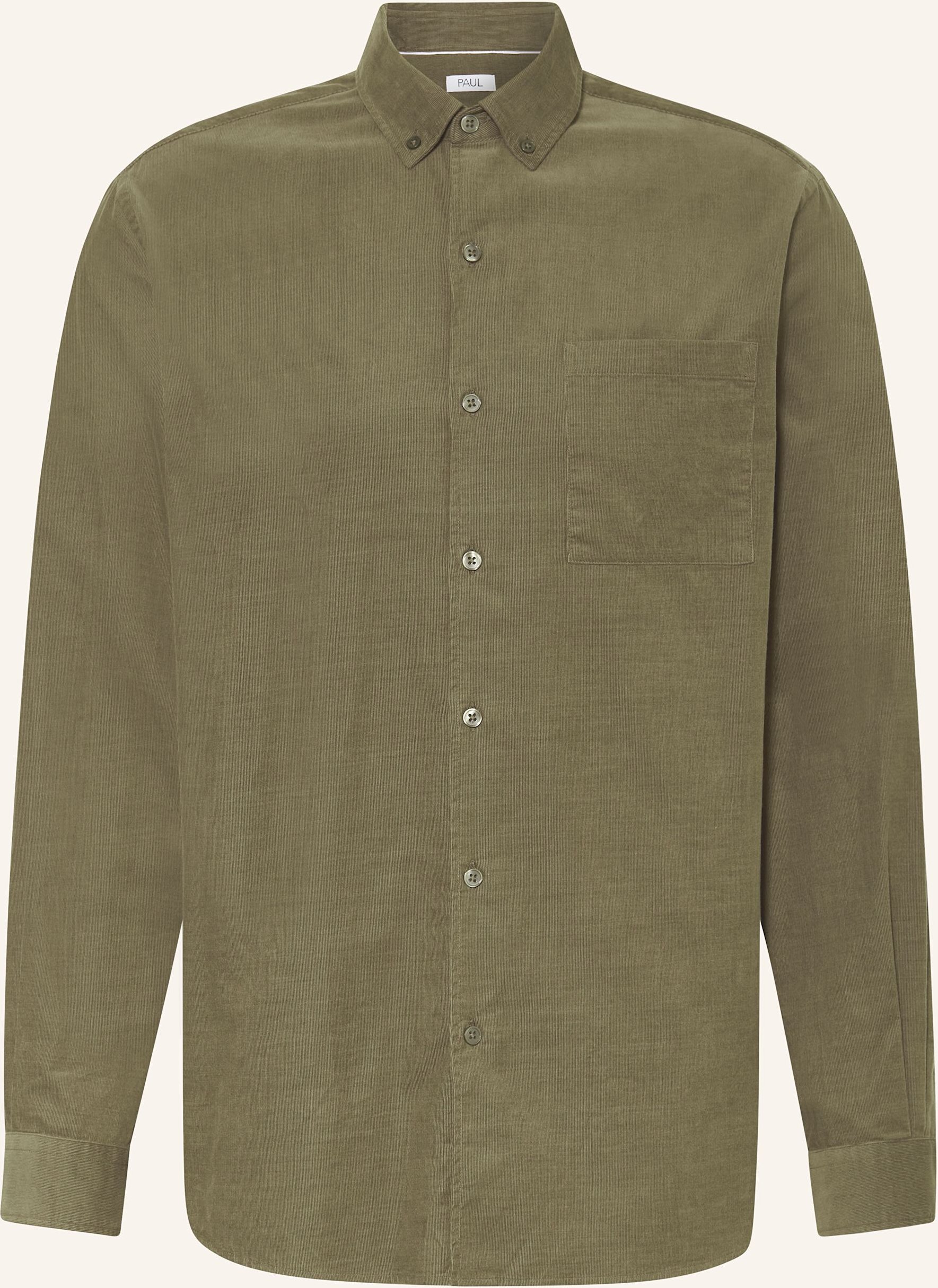 Paul Cordhemd Comfort Fit gruen