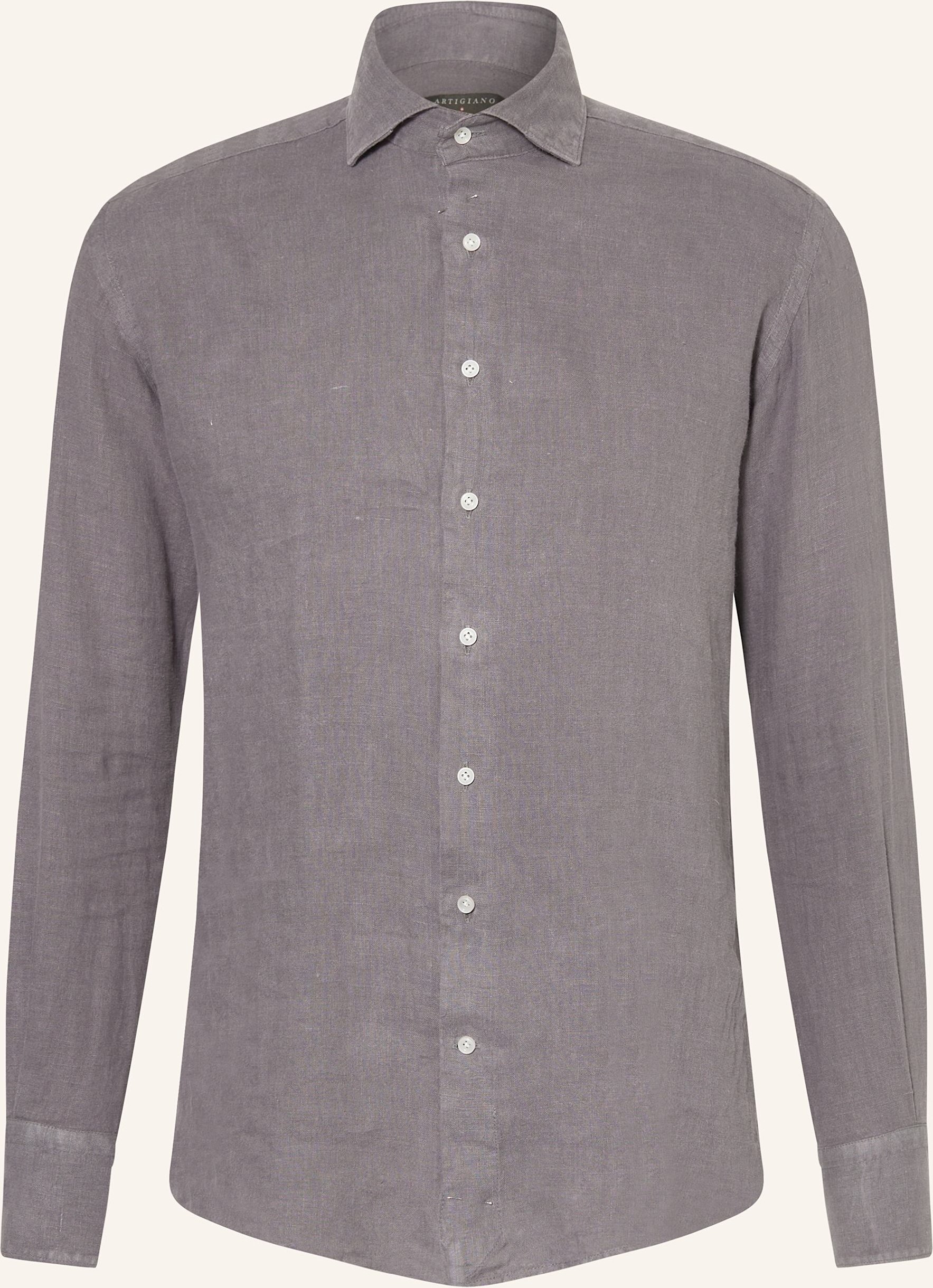 Artigiano Leinenhemd Classic Fit grau