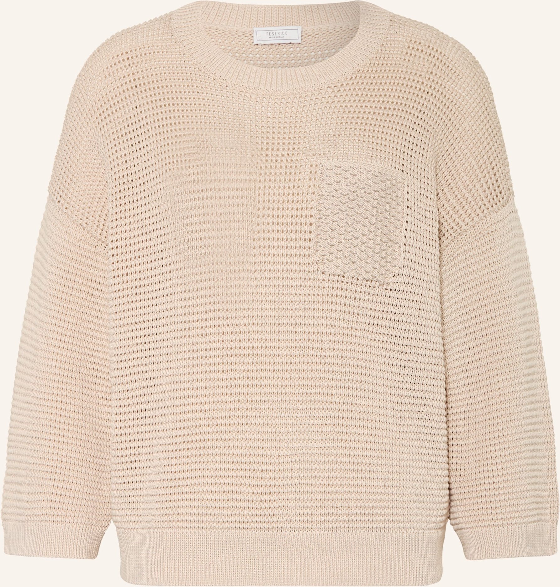 Peserico Pullover Mit 3/4-Arm Und Schmucksteinen beige
