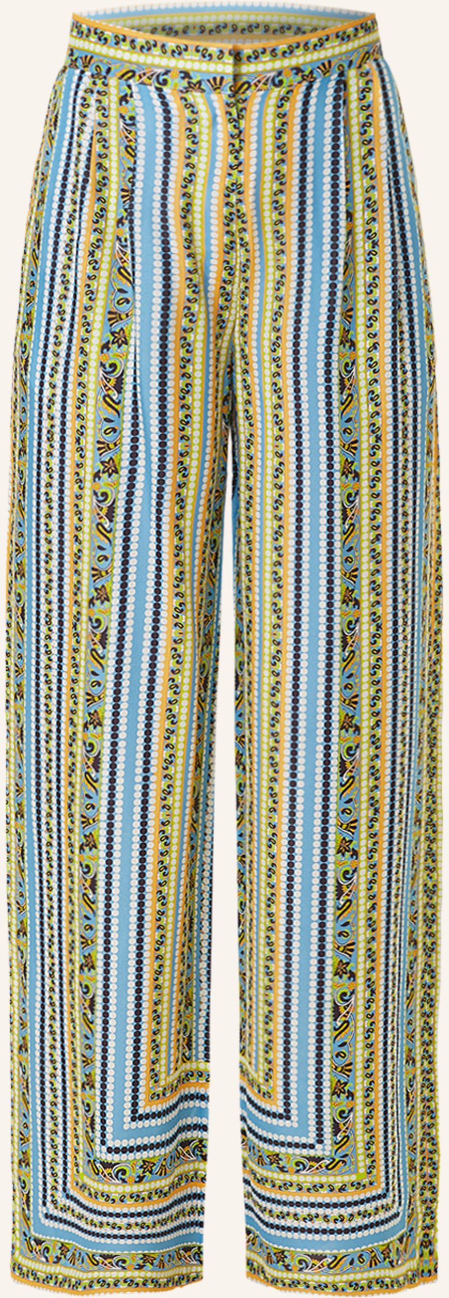 Mrs & Hugs Marlenehose Mit Seide blau