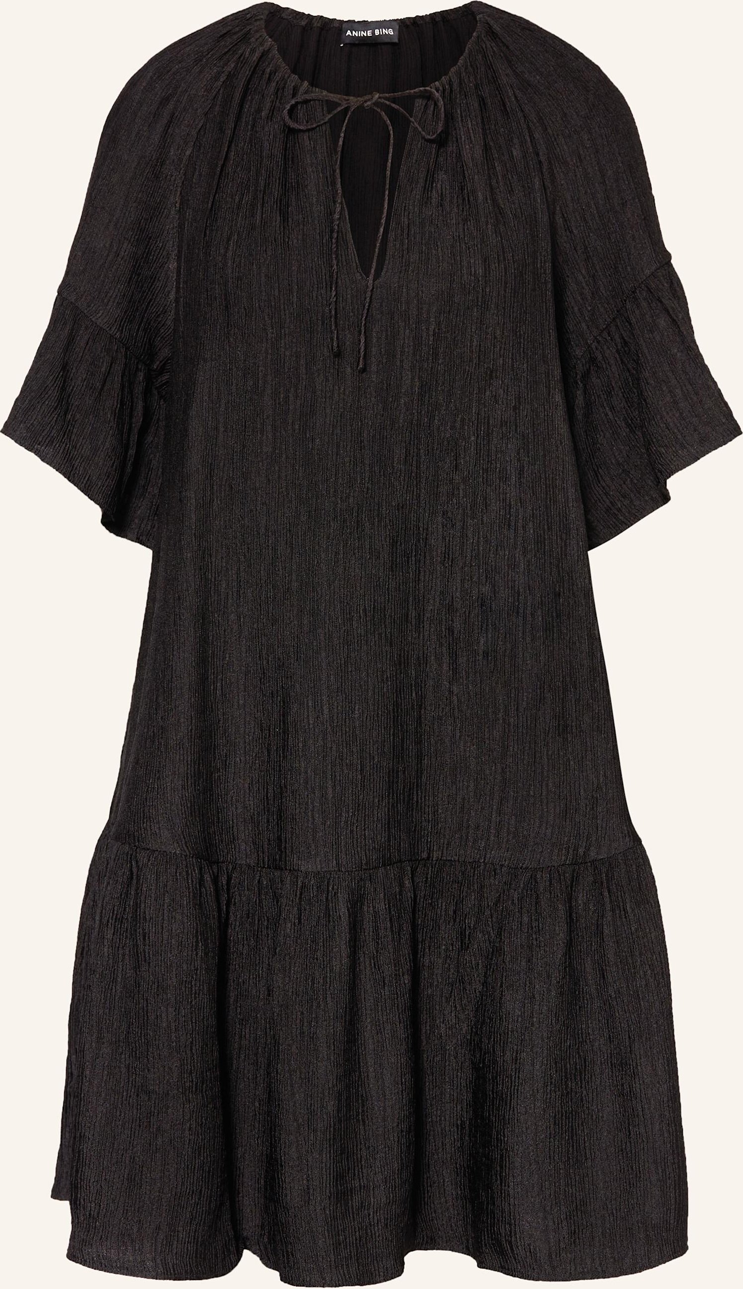 Anine Bing Kleid Lolita Mit Plissees schwarz