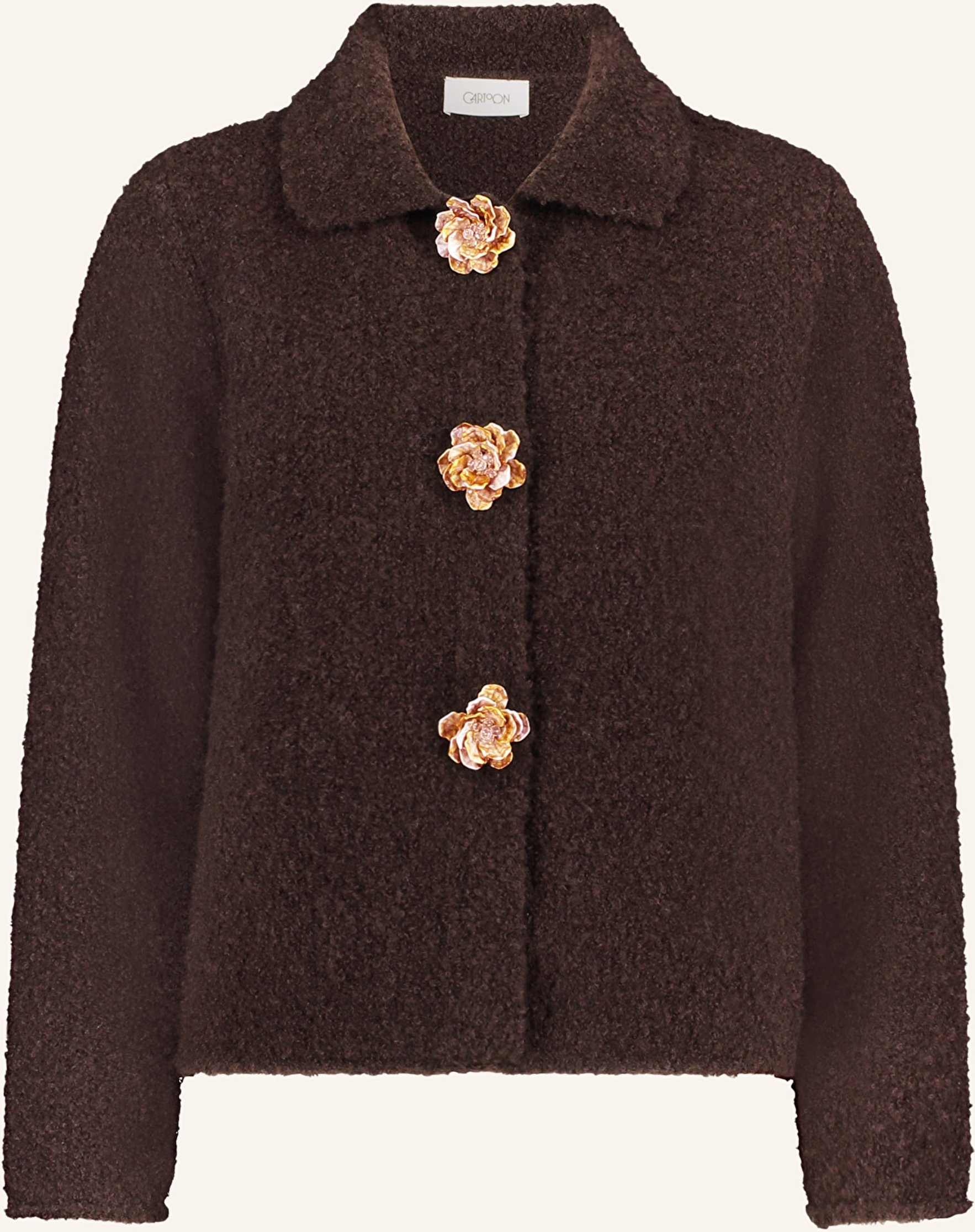 Cartoon Strickjacke braun