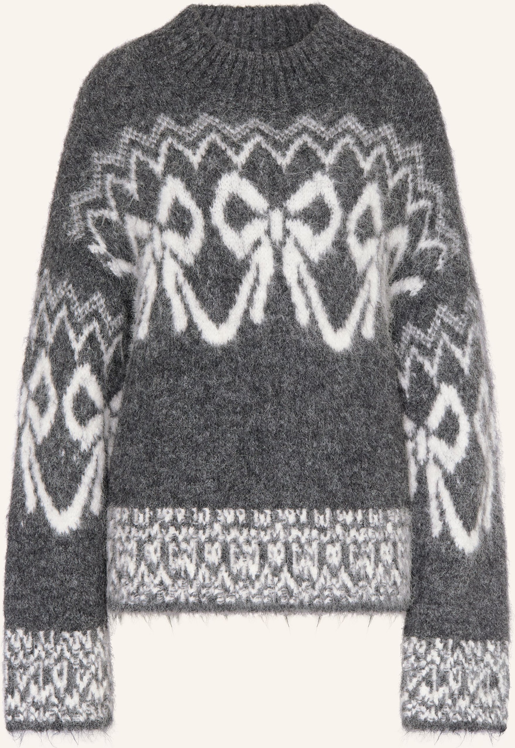 Mrs & Hugs Oversized-Pullover Mit Alpaka grau