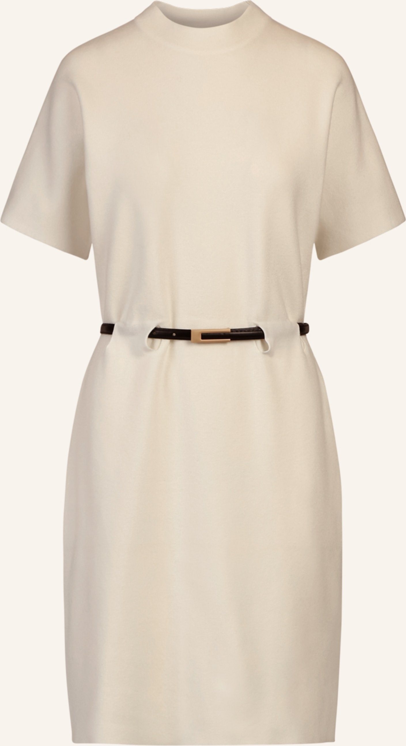 Apart Strickkleid Mit Gürtel weiss