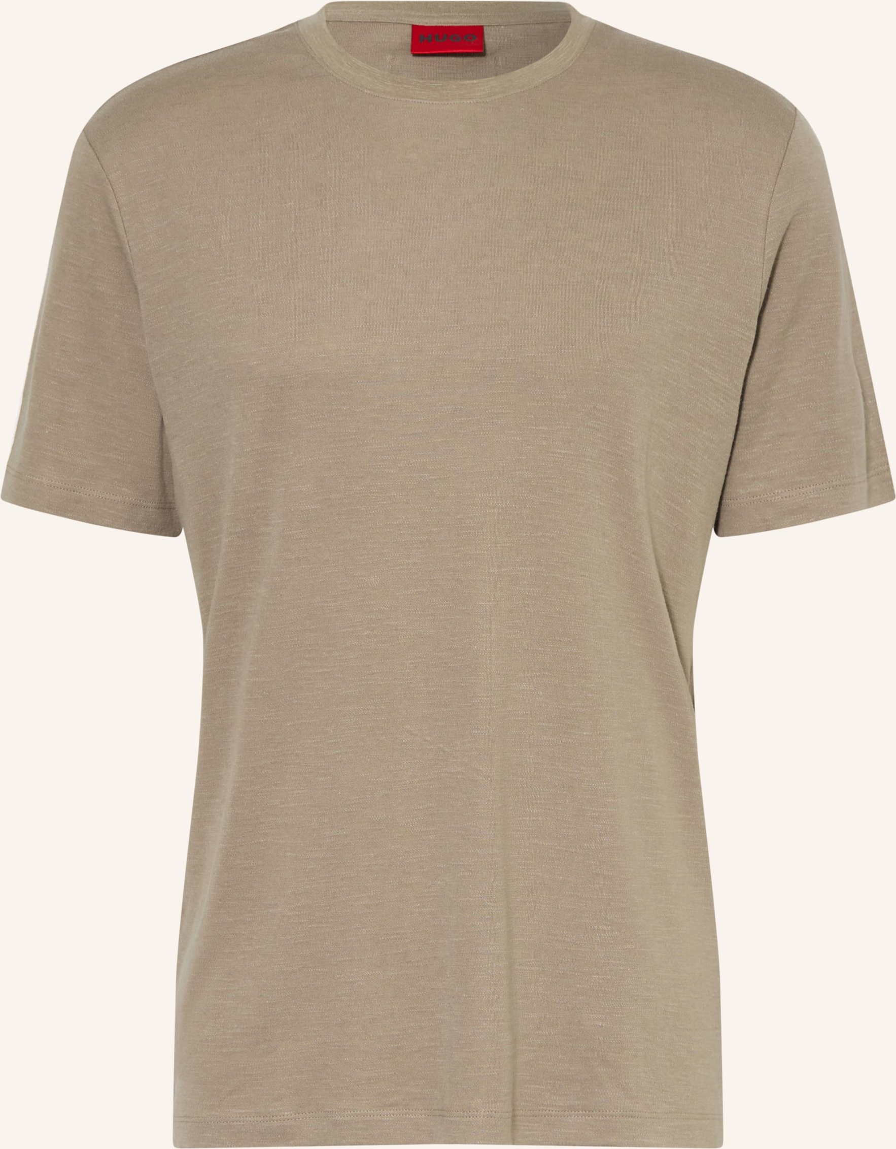 Hugo T-Shirt Dulerostee Mit Leinen braun
