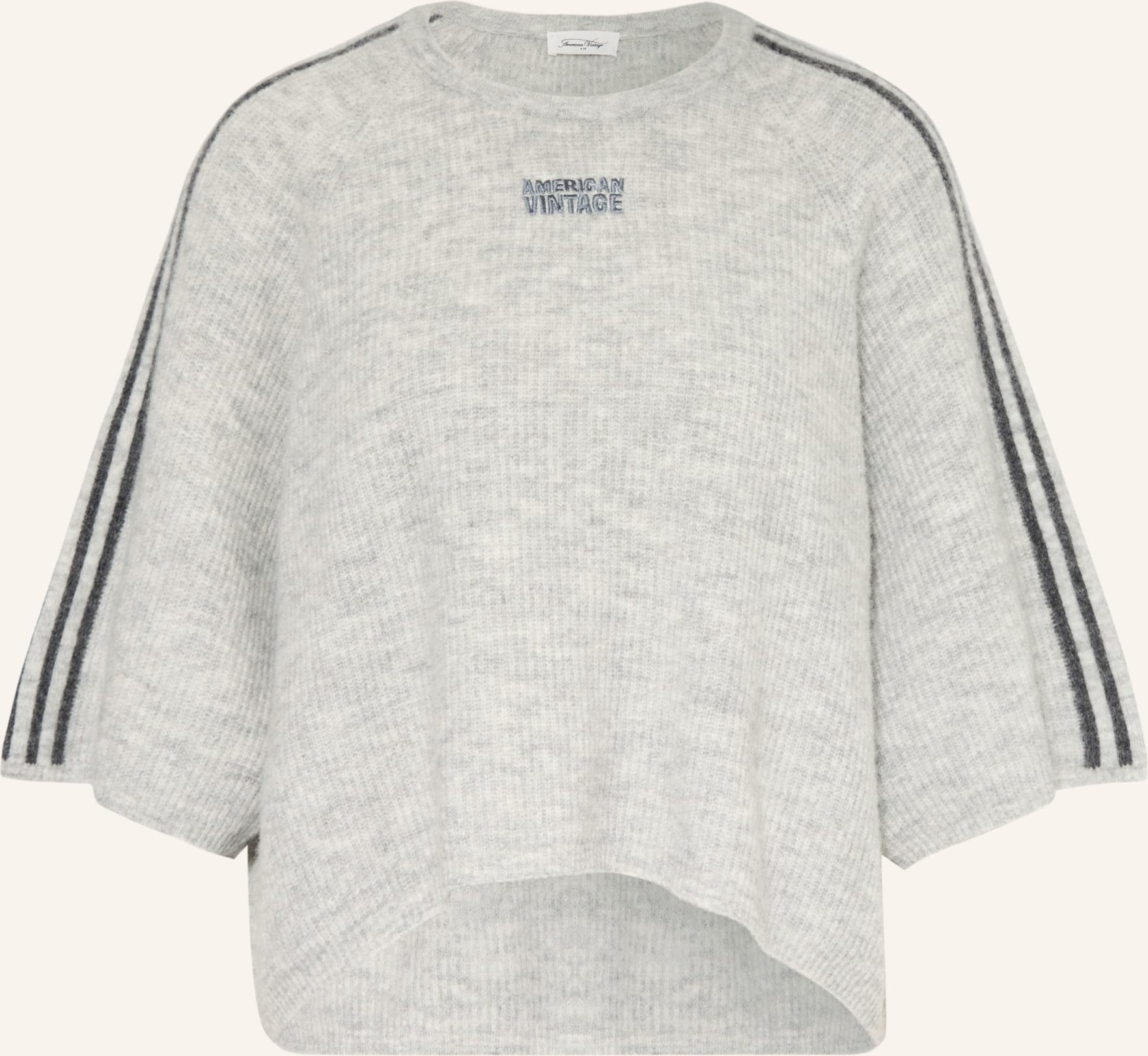 American Vintage Pullover Mit Alpaka Und 3/4-Arm grau
