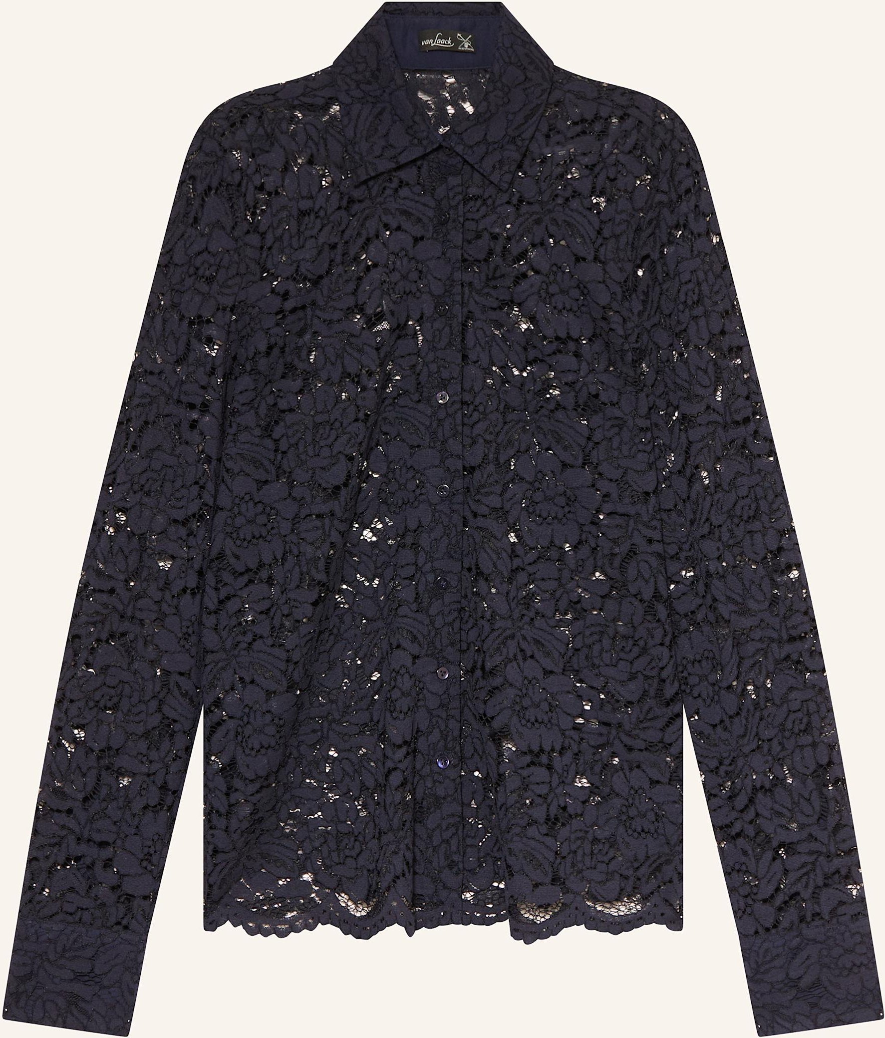 Van Laack Hemdbluse Vl-Cellai-O Aus Spitze blau