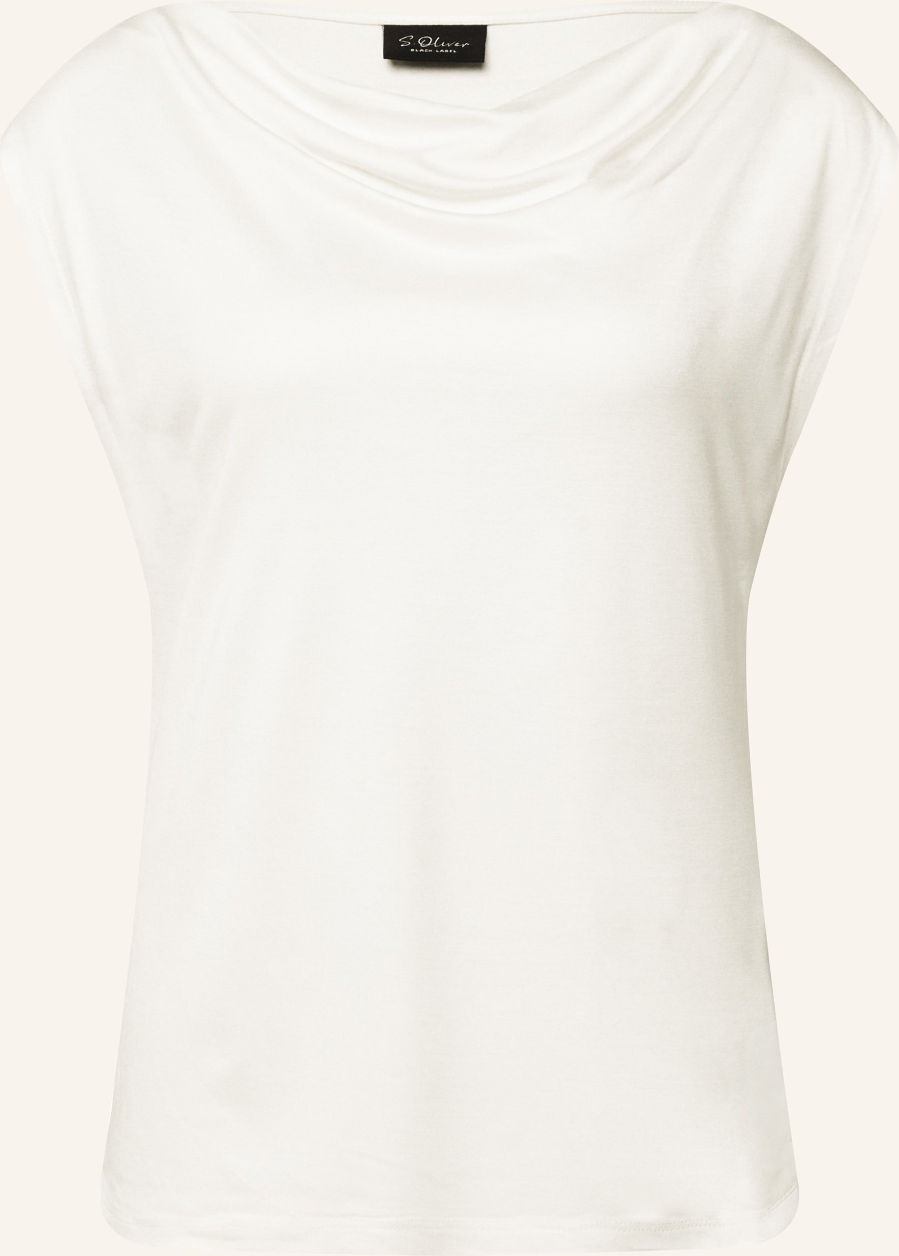 Ärmelloses Shirt aus Viskose mit Wasserfall-Ausschnitt