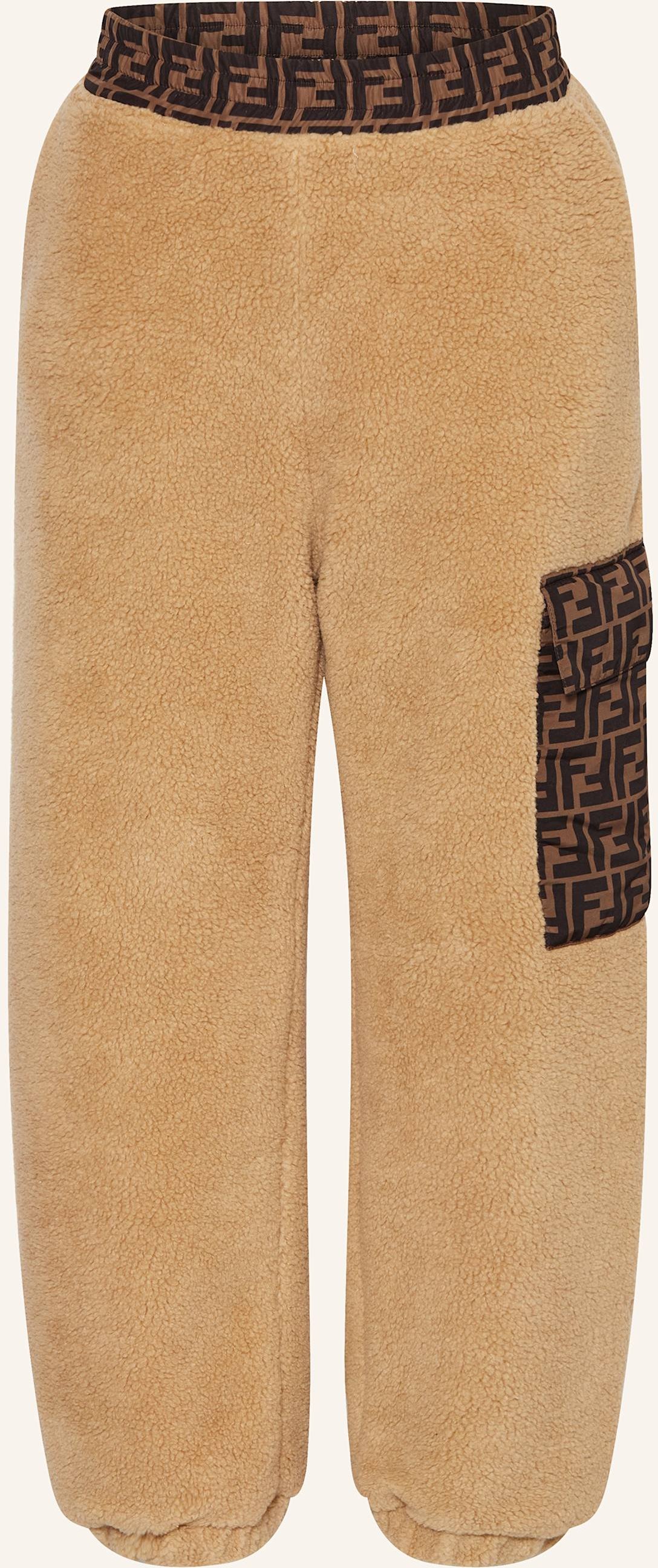 Fendi Teddyfell-Hose beige