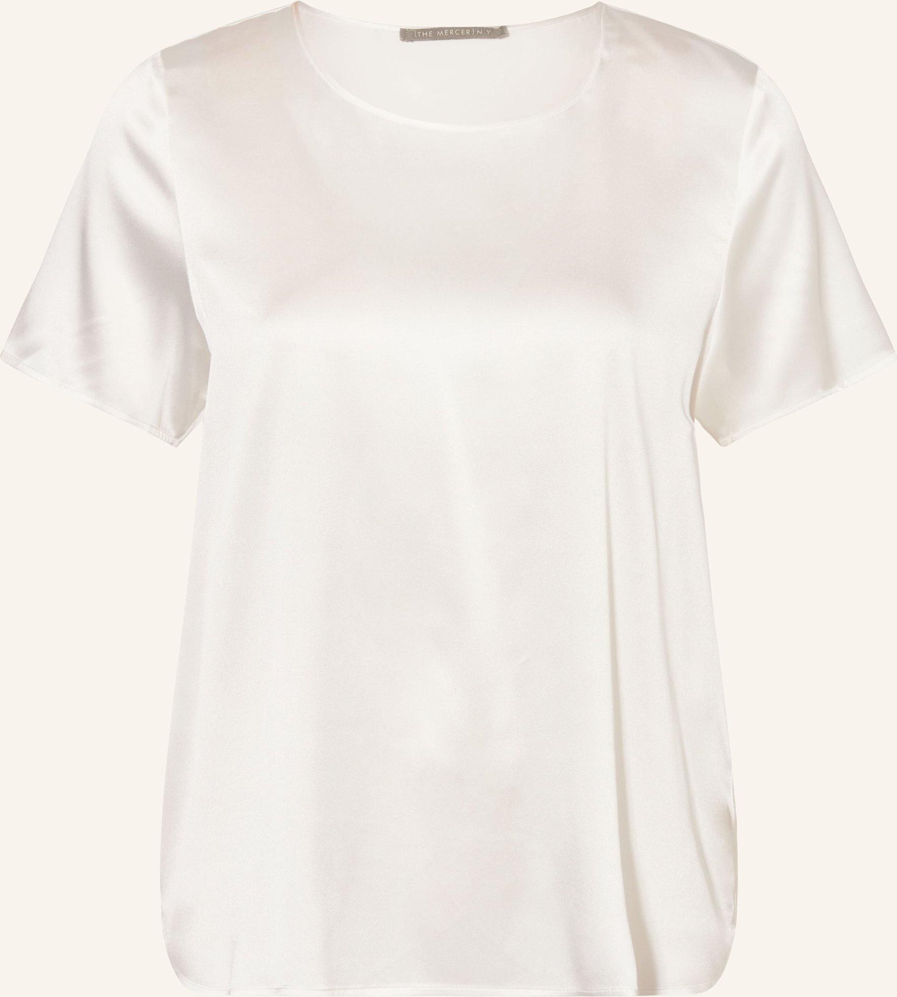 (The Mercer) N.Y. Blusentop Aus Seide weiss