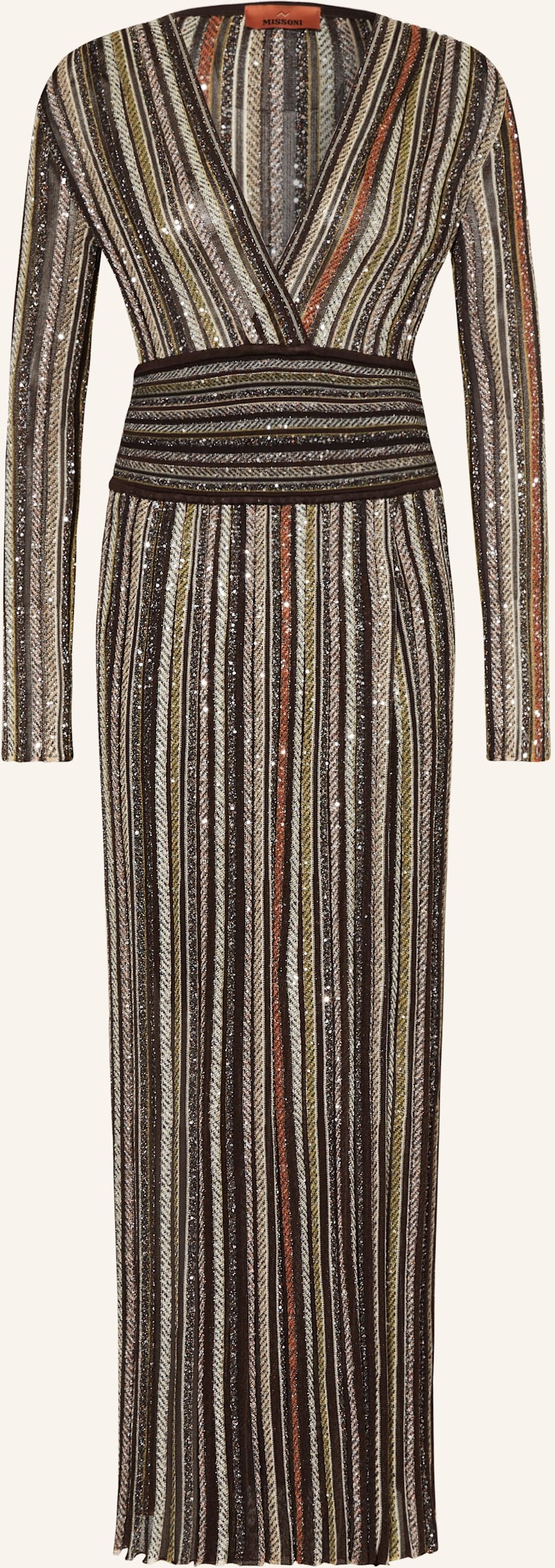 Missoni Strickkleid Mit Pailletten braun