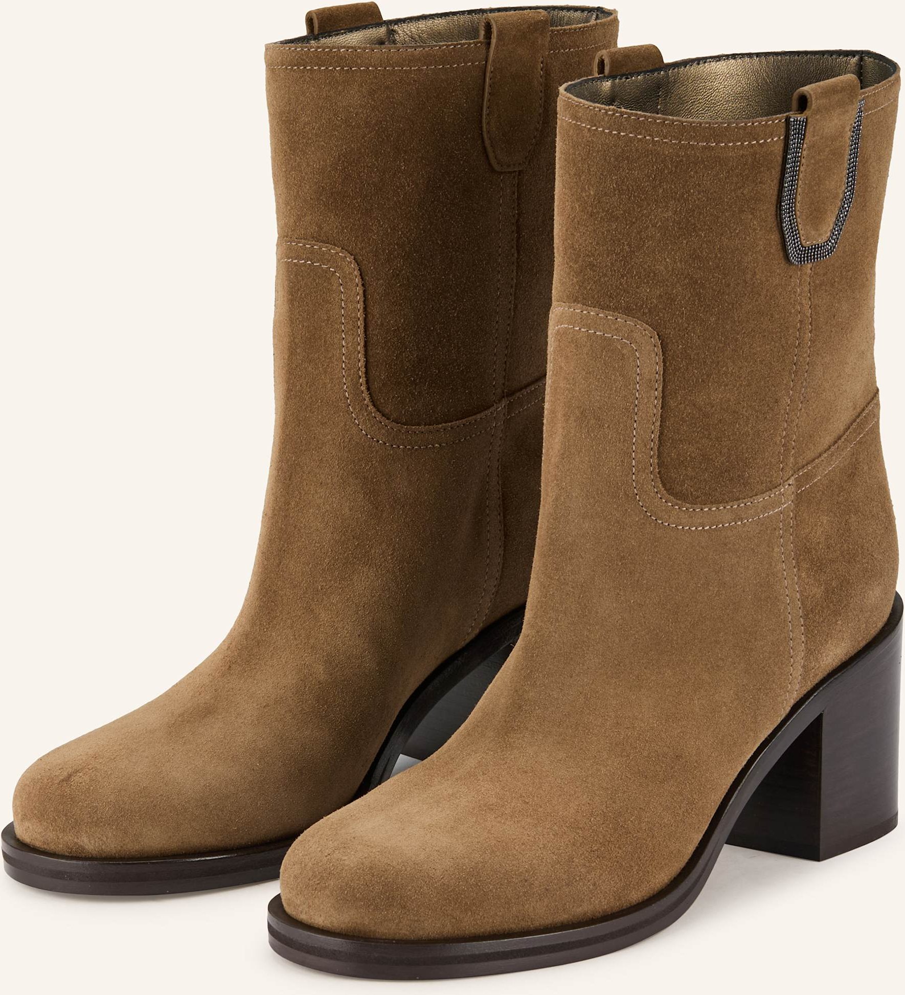Thumbnail - Brunello Cucinelli Stiefeletten Mit Schmucksteinen braun