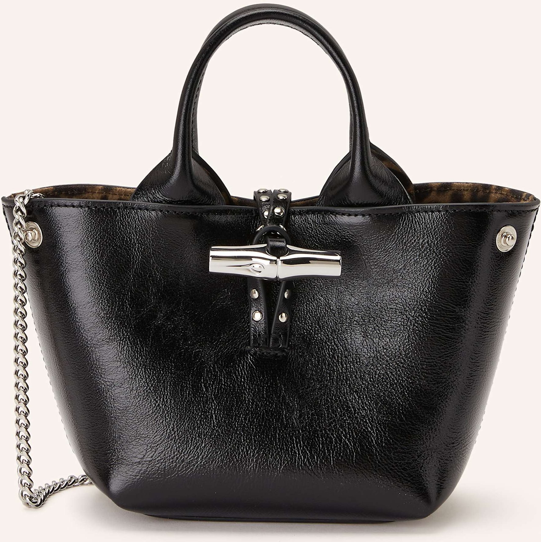 Longchamp Handtasche Le Roseau Xs schwarz