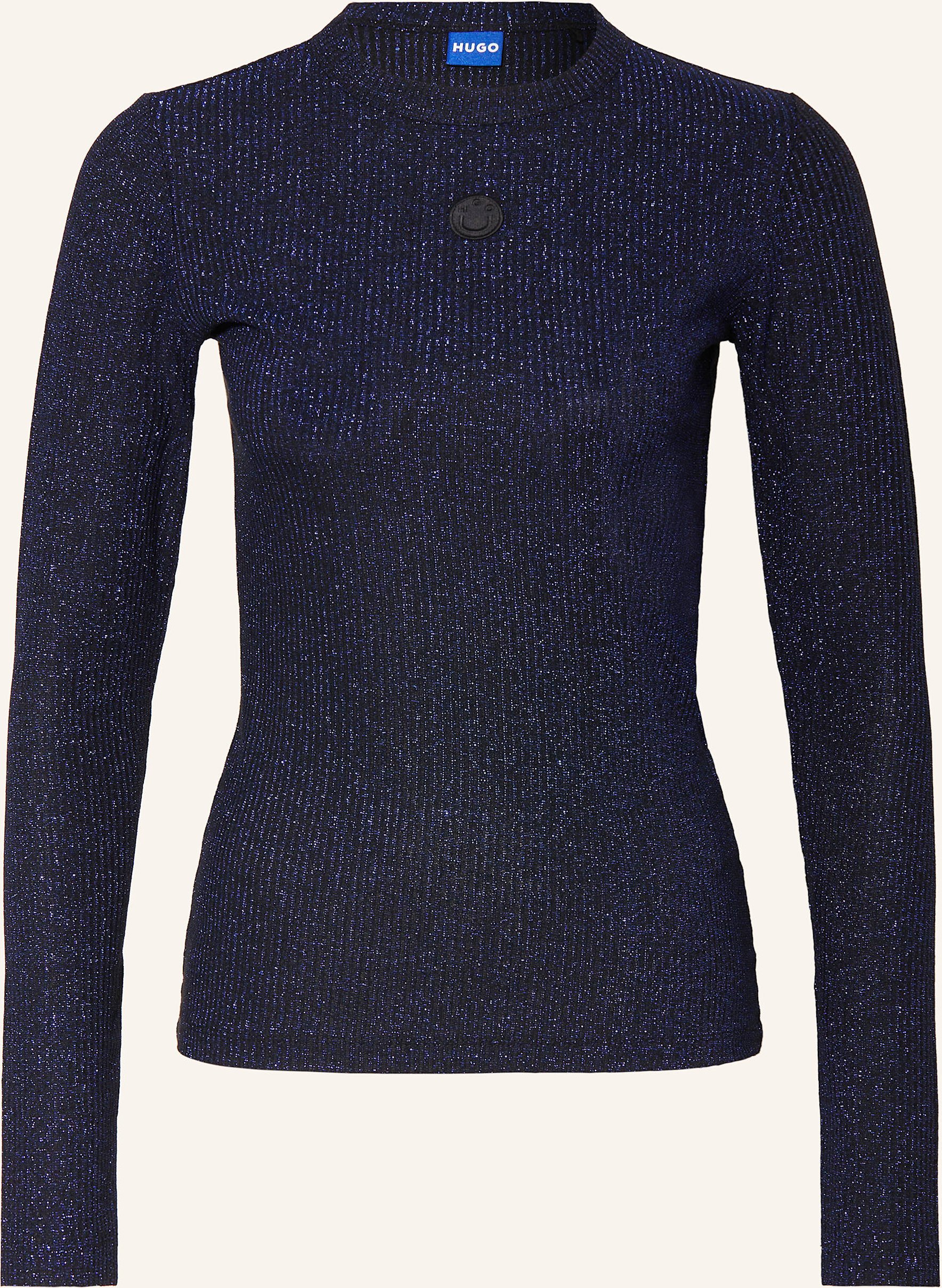 Hugo Longsleeve Daloren Mit Glitzergarn schwarz