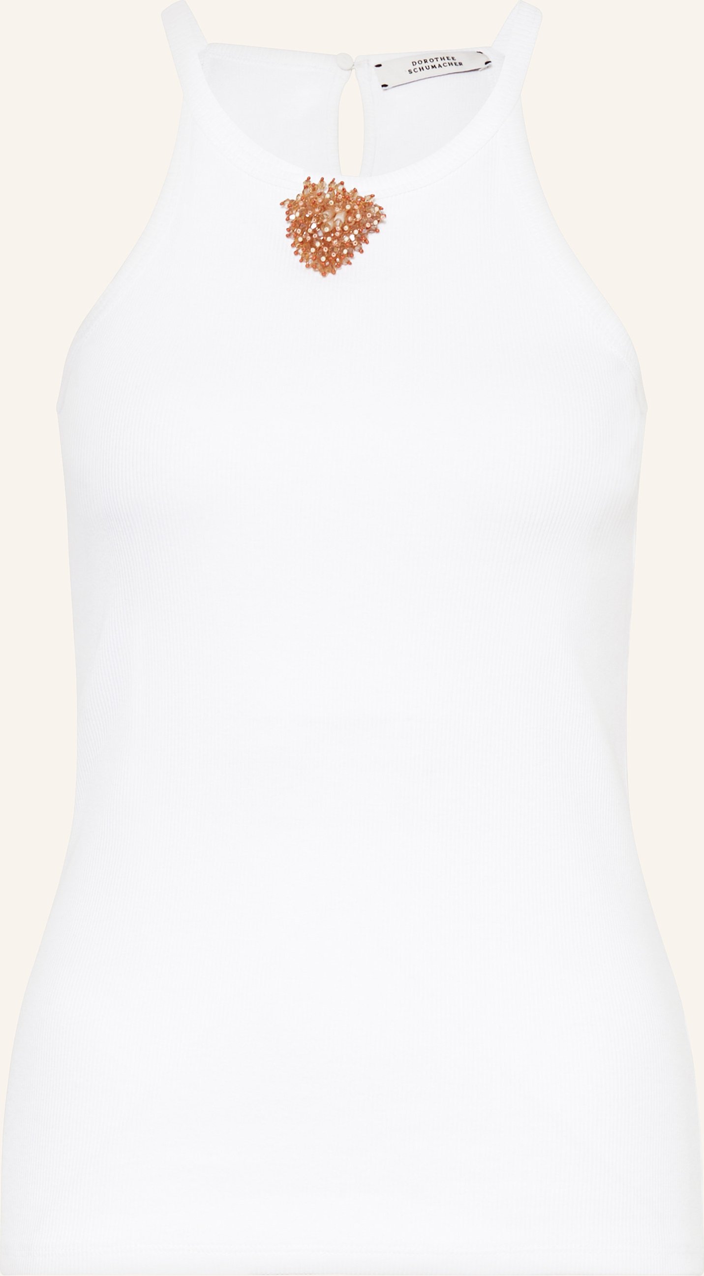 Dorothee Schumacher Top Rib Romance Mit Schmuckperlen weiss