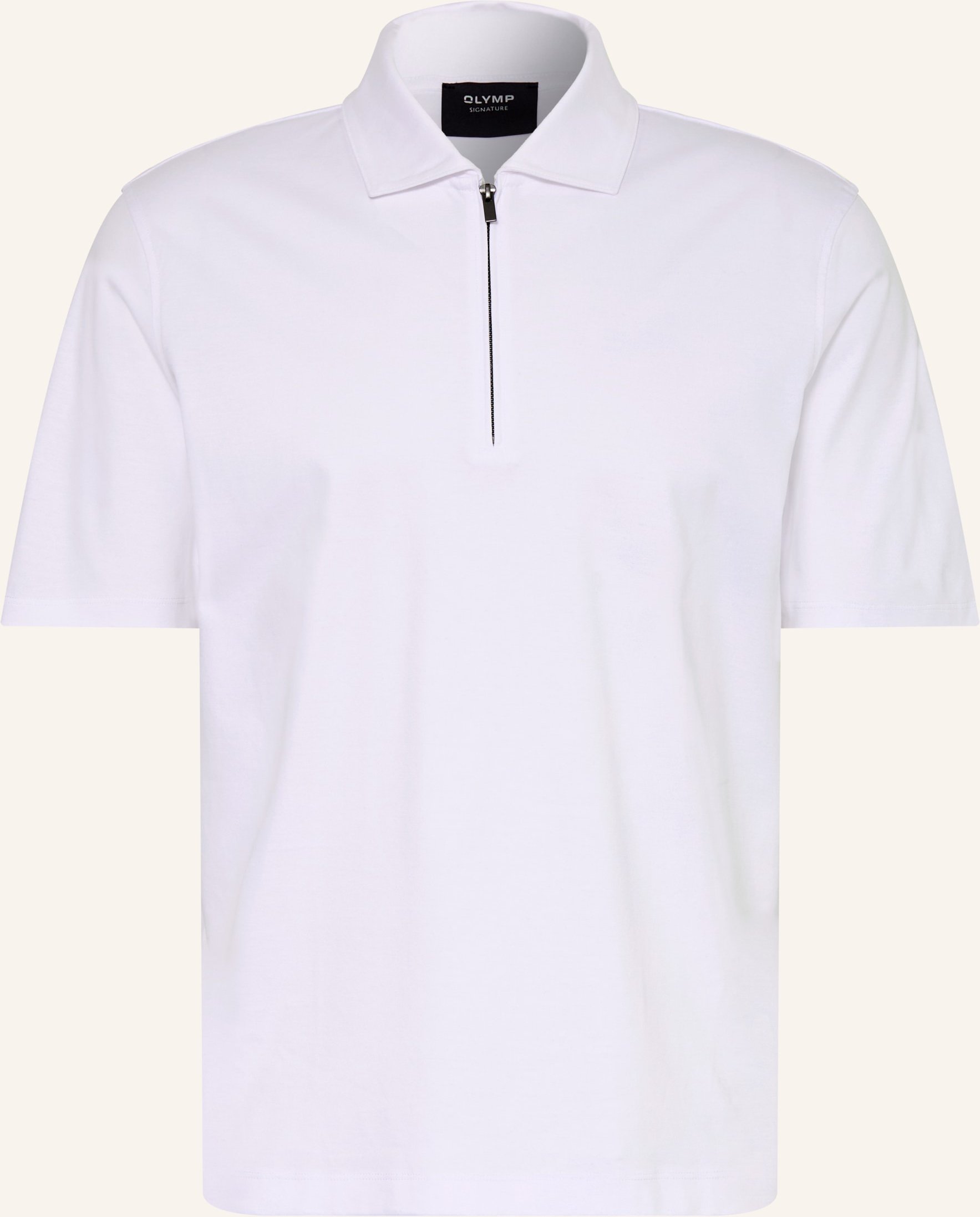 Thumbnail - Olymp Signature Strick-Poloshirt weiss