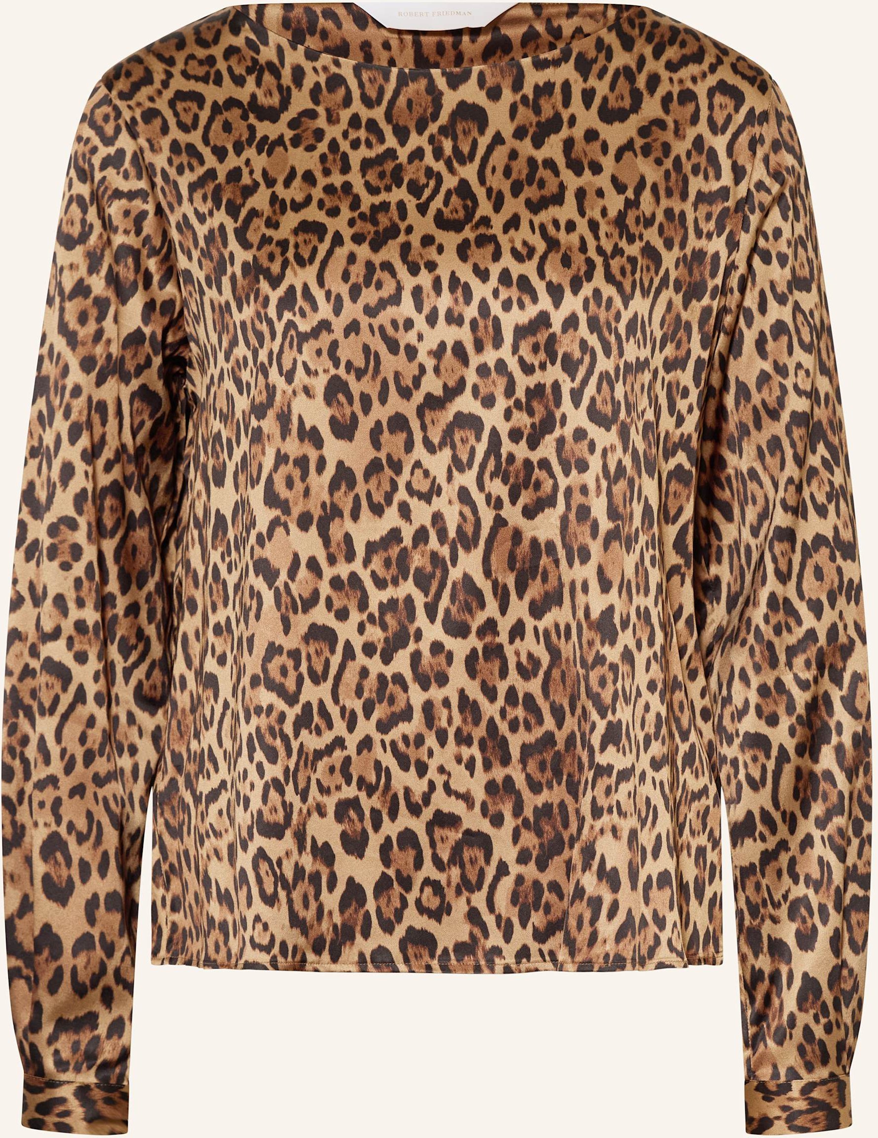 Robert Friedman Blusenshirt Tea Aus Satin braun