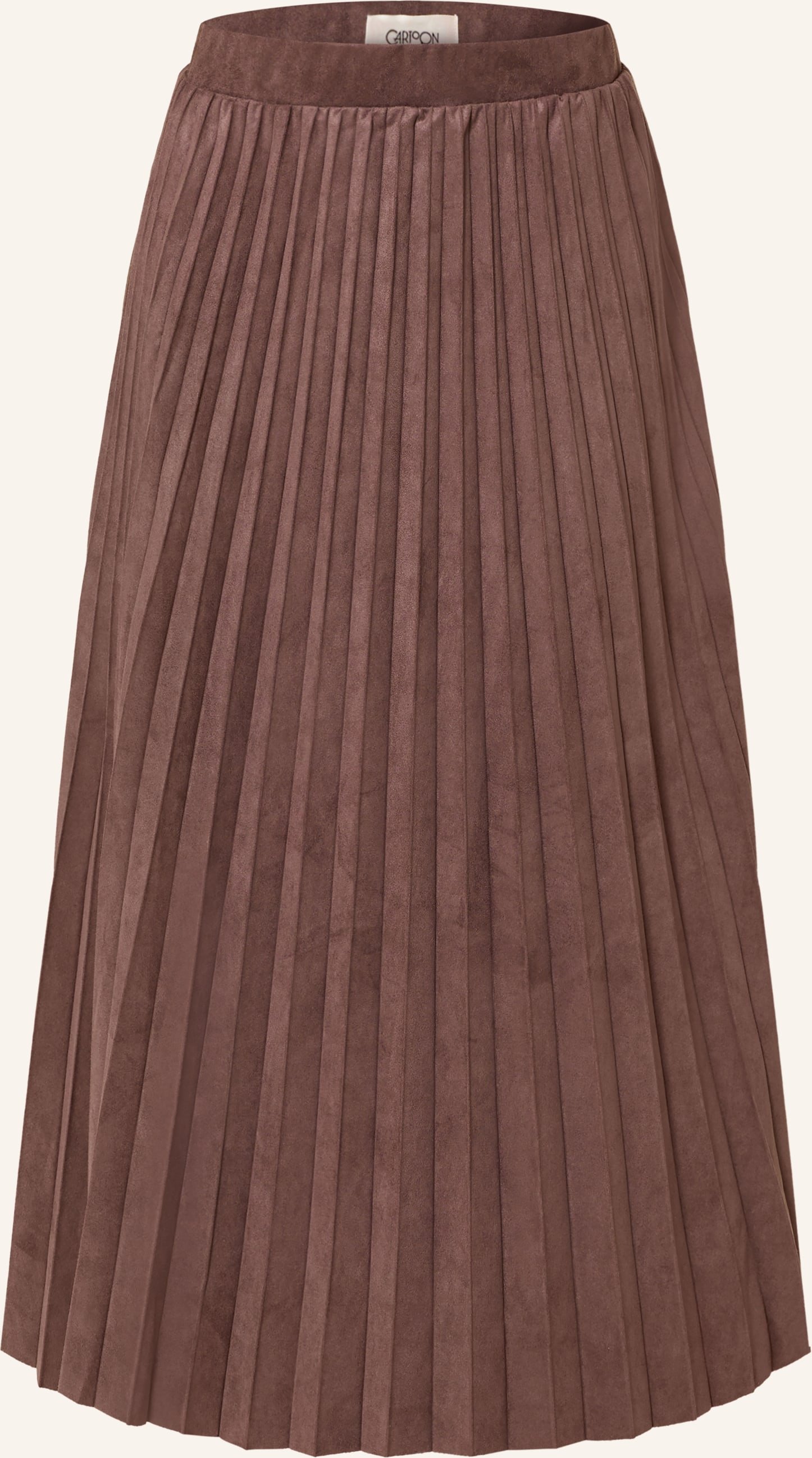 Cartoon Plisseerock braun