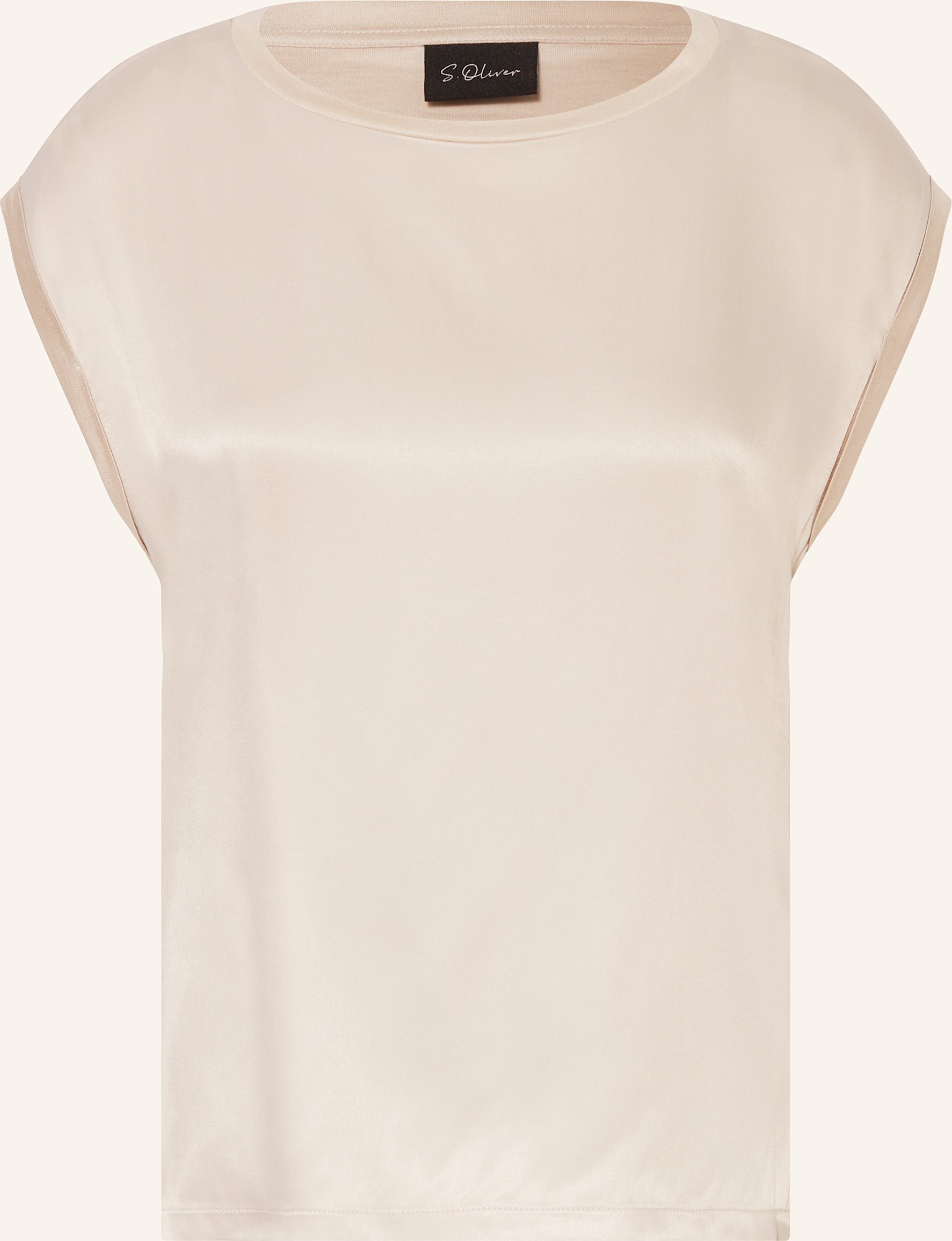 S.Oliver Black Label Blusentop Aus Satin beige