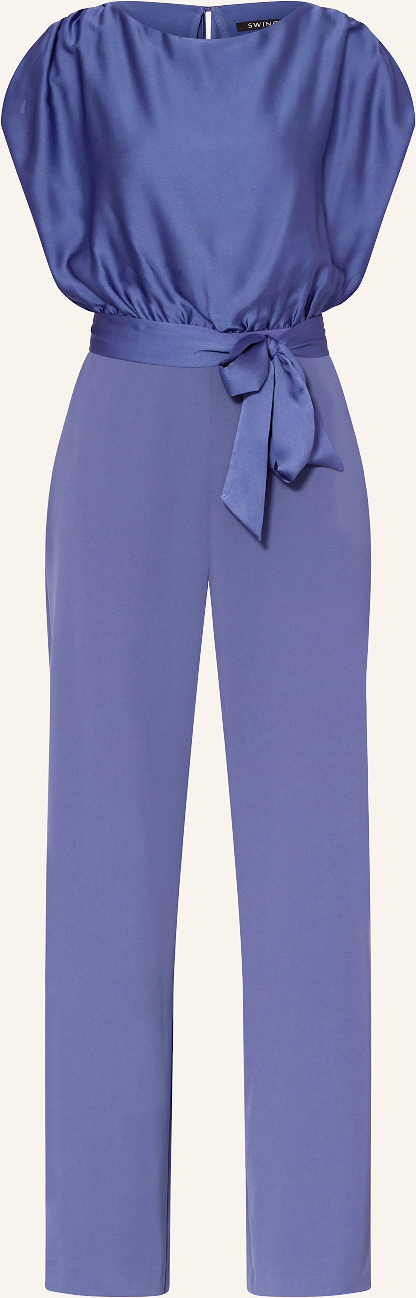 Swing Jumpsuit Im Materialmix blau