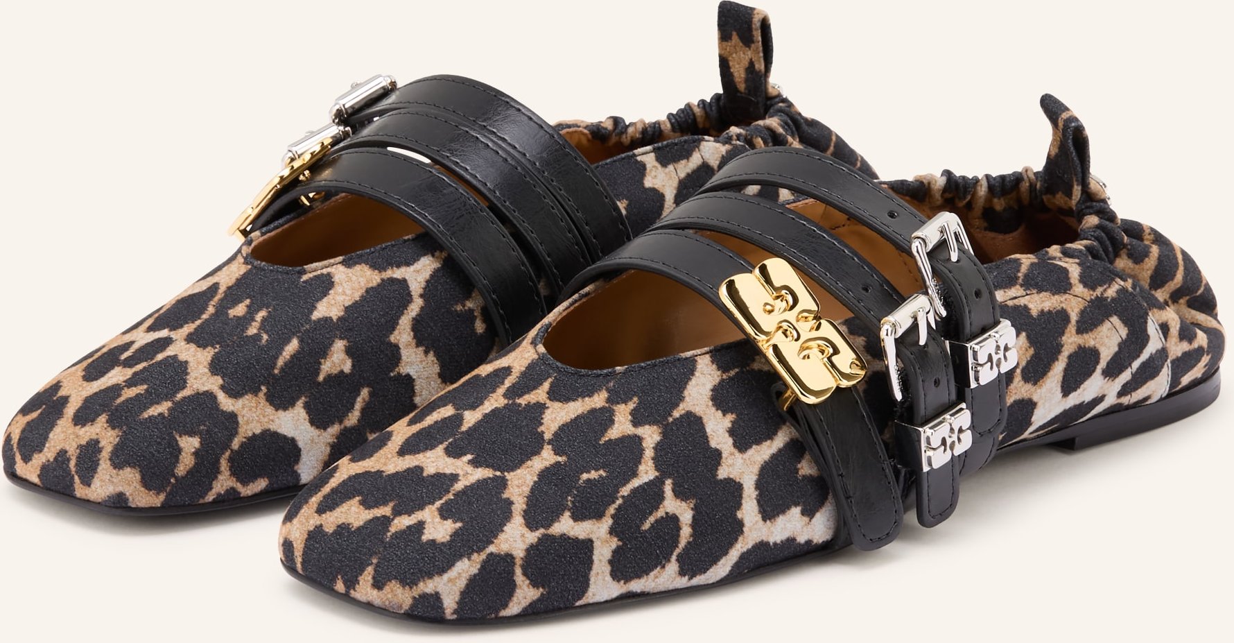 Ganni Mary-Jane-Ballerinas Sue braun