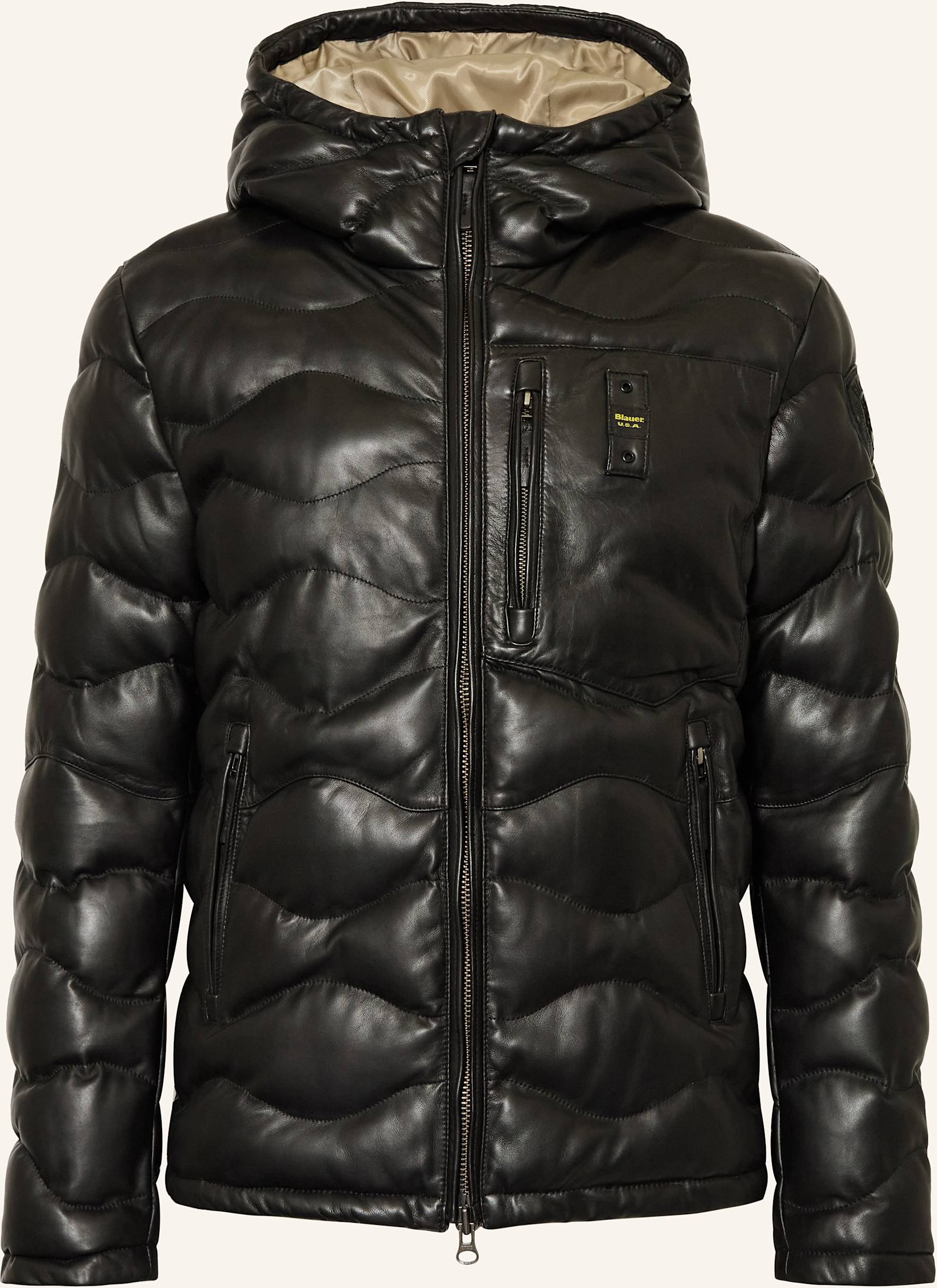 Thumbnail - Blauer Lederjacke Drohan schwarz