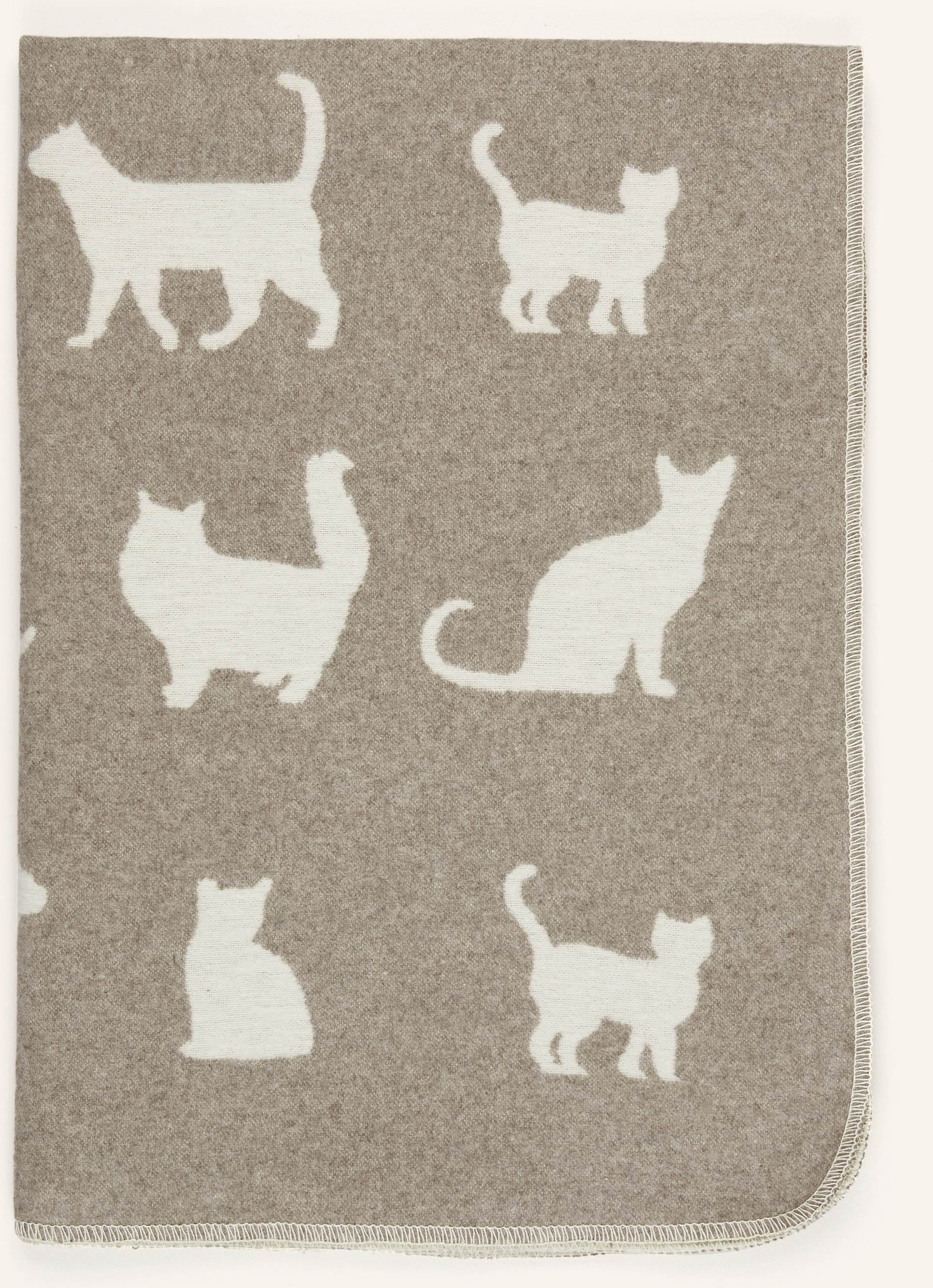 David Fussenegger Plaid Katzensilhouetten grau