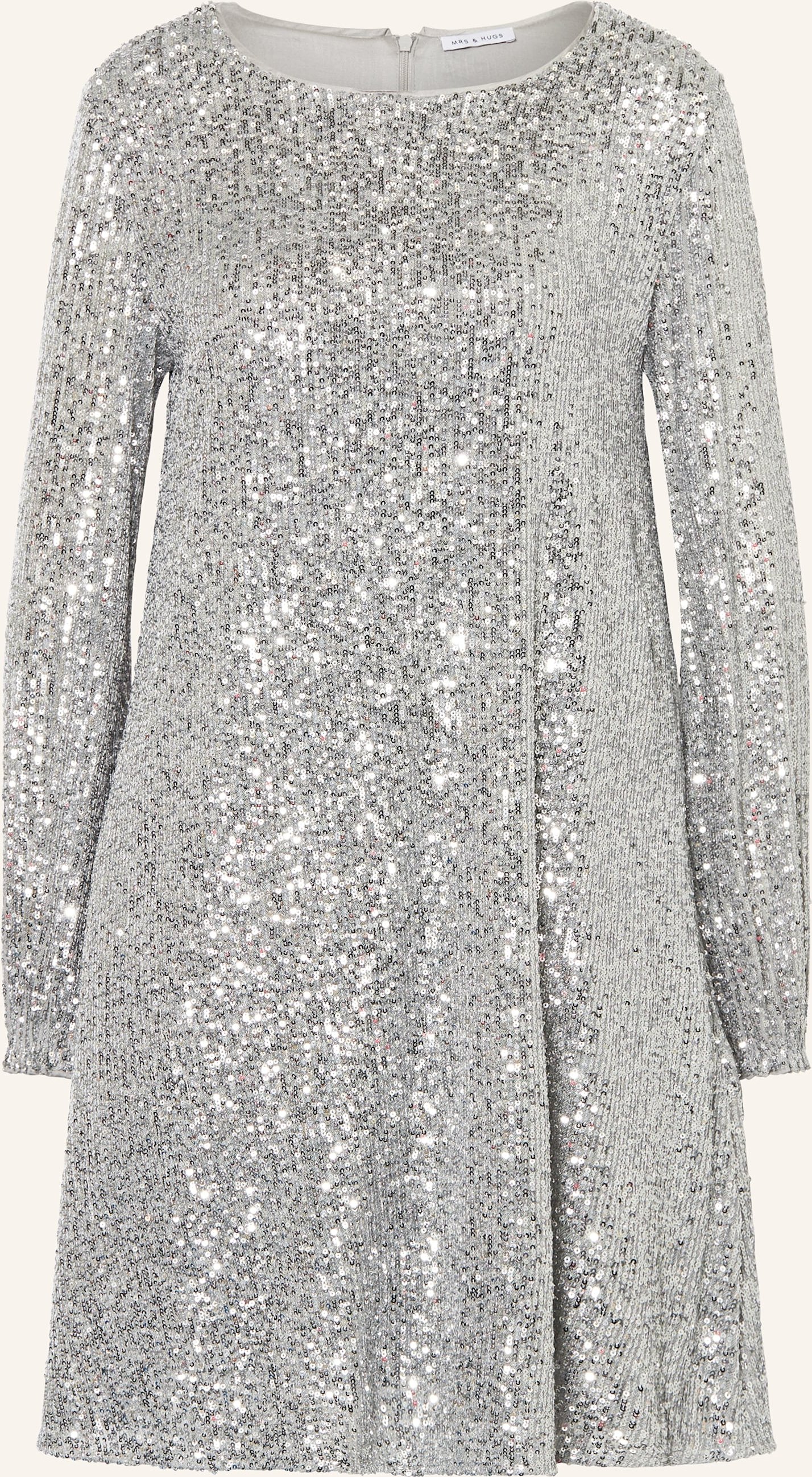 Mrs & Hugs Cocktailkleid Mit Pailletten silber