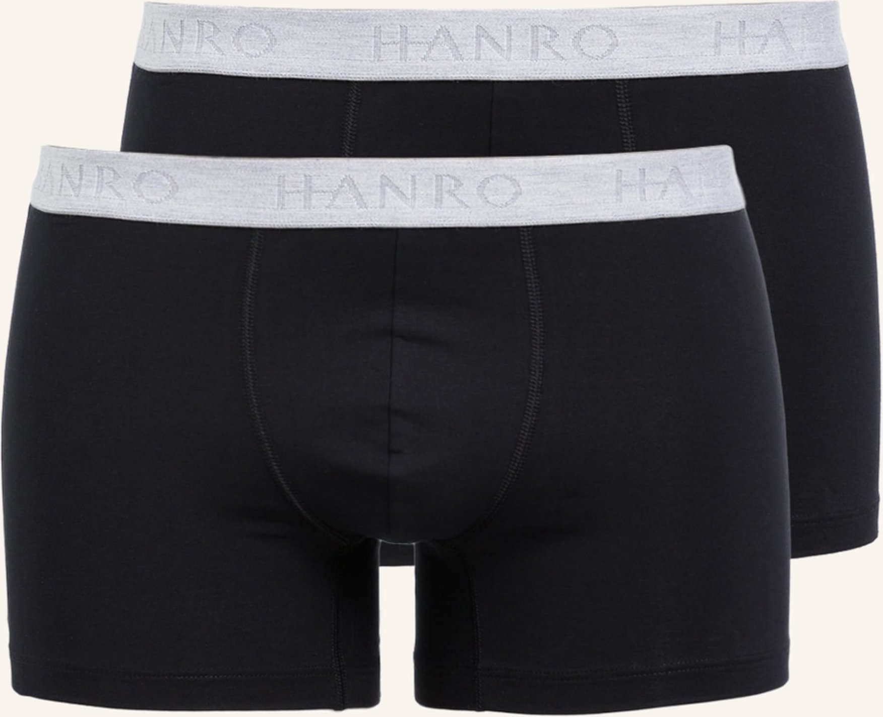 Hanro 2er-Pack Boxershorts Cotton Essentials schwarz