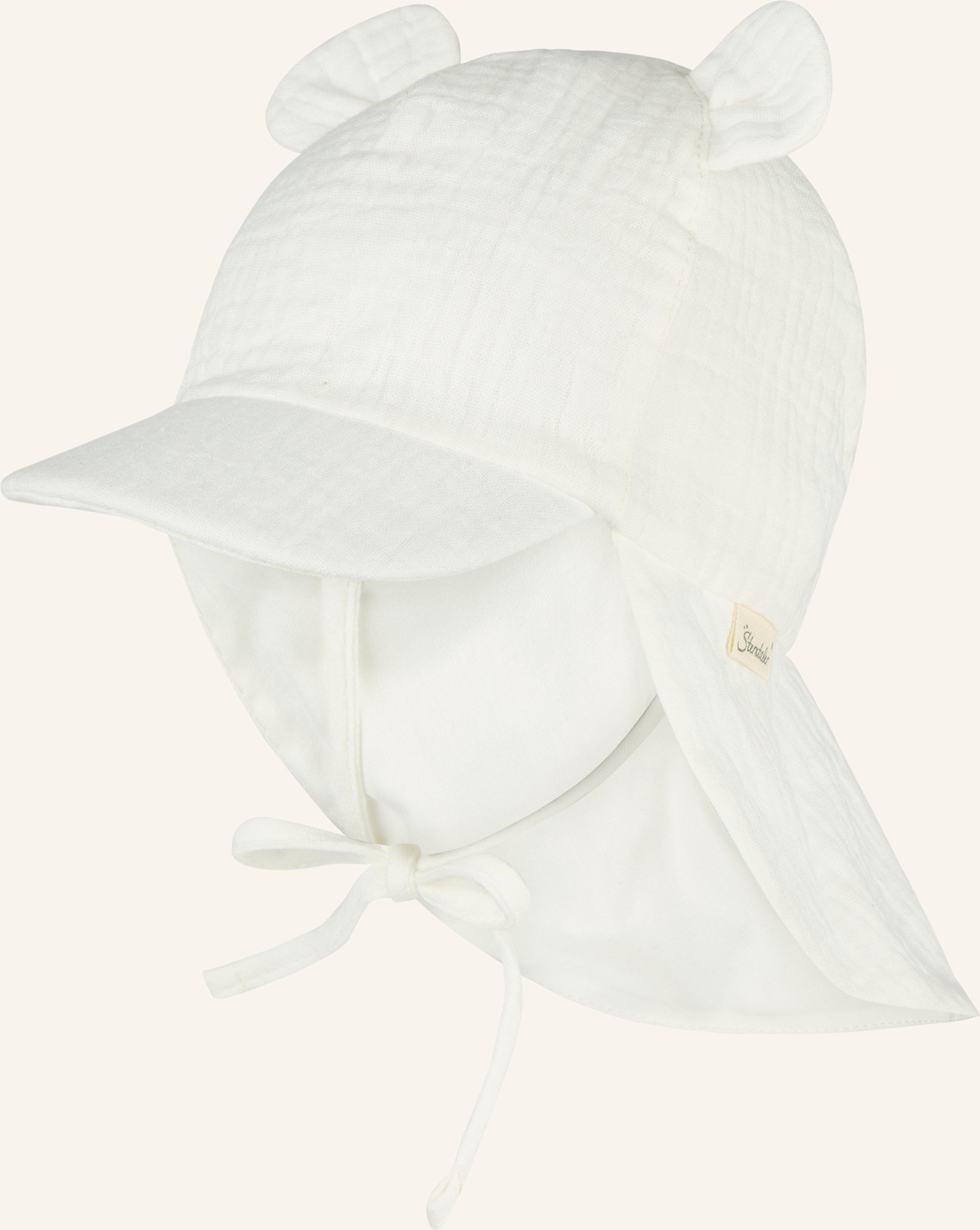 Sterntaler Schirmmütze Mit Nackenschutz Ohren weiss