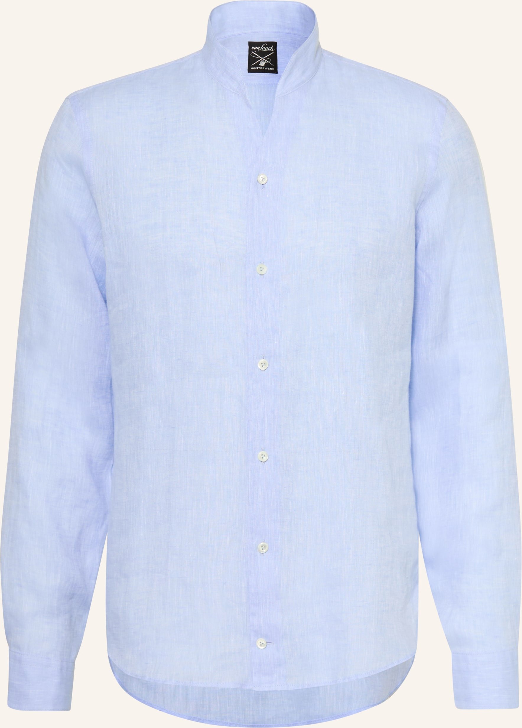 Van Laack Leinenhemd Vl-Rudo-K Slim Fit Mit Stehkragen blau