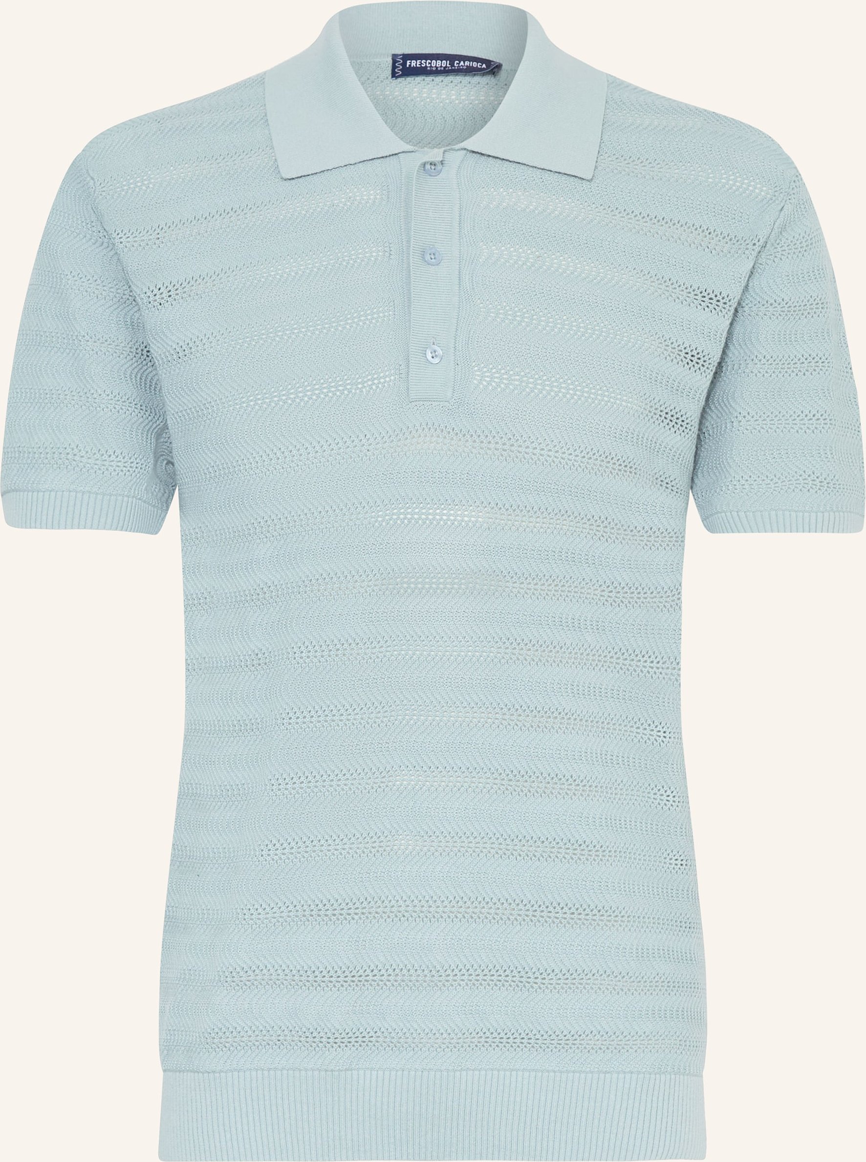 Frescobol Carioca Strick-Poloshirt Vidal blau