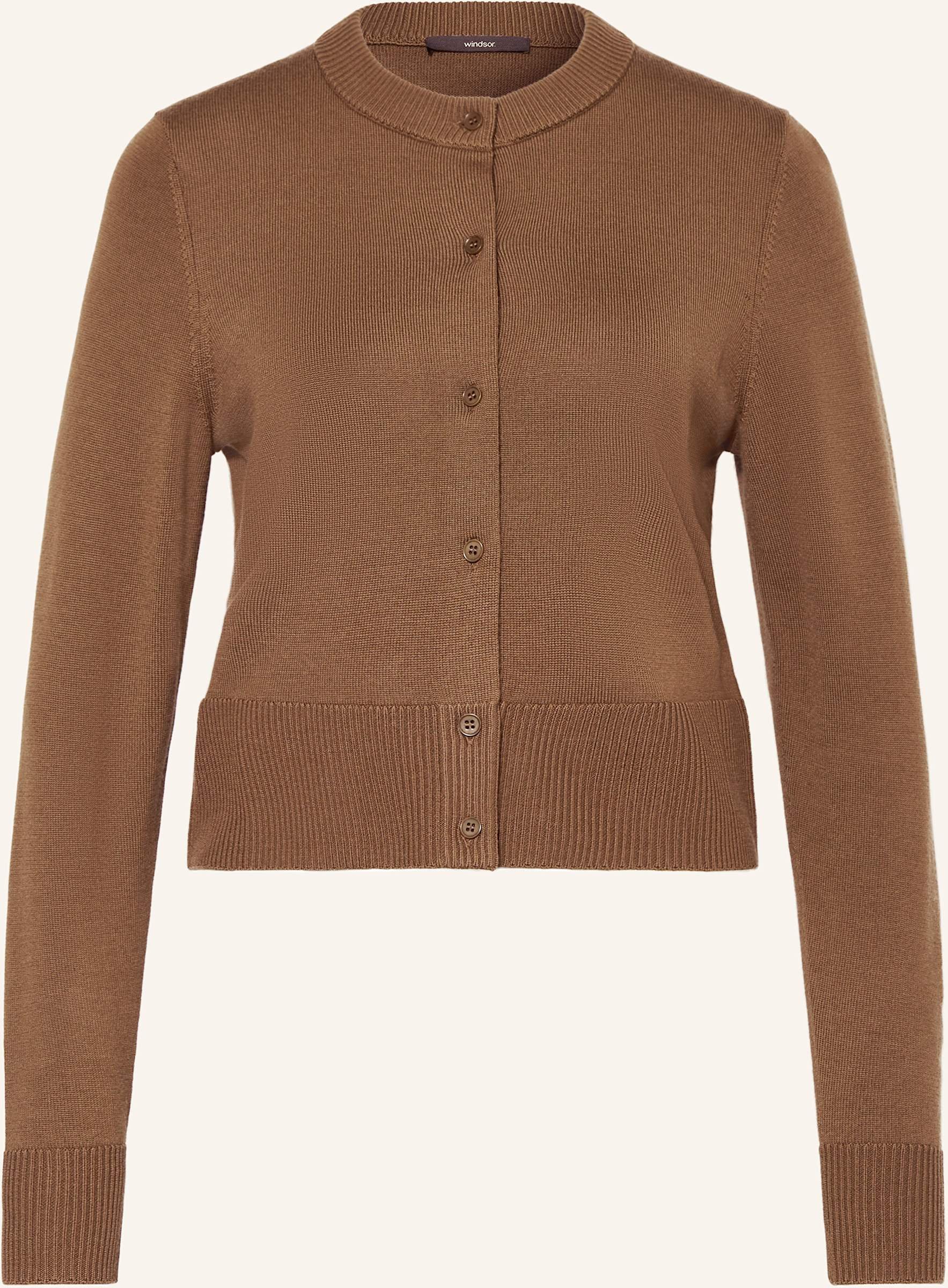 Windsor. Strickjacke Aus Merinowolle braun