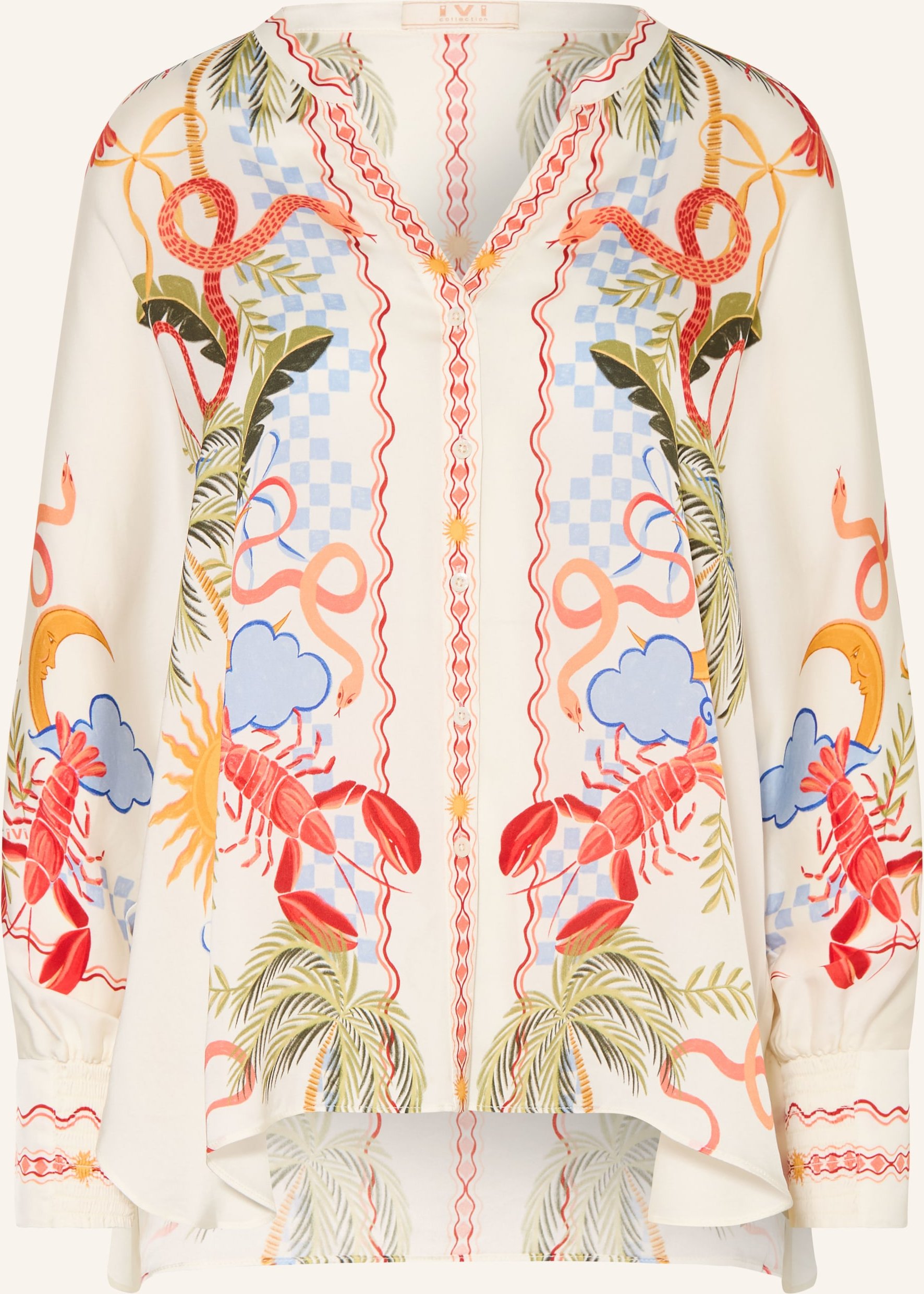 Ivi Collection Blusenshirt Aus Seide weiss