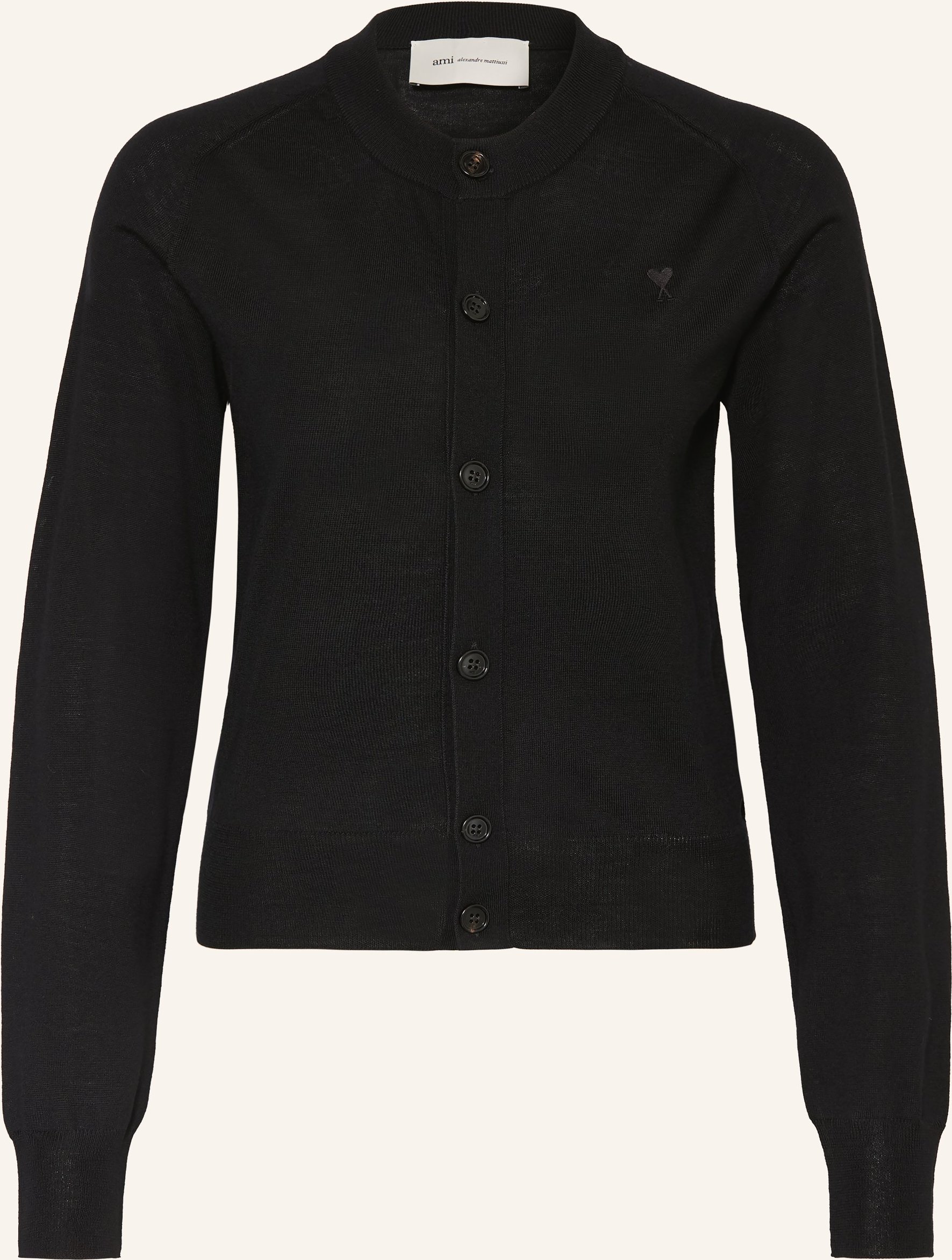 Ami Paris Strickjacke Aus Merinowolle schwarz