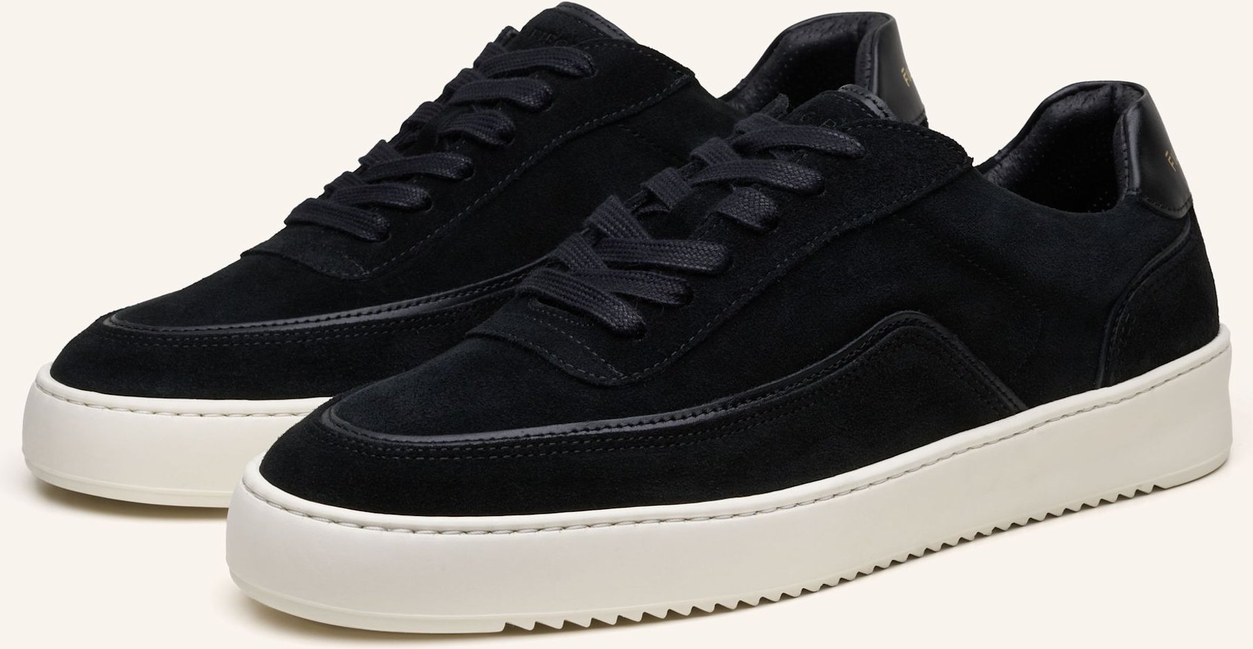 Filling Pieces Sneaker Mondo Stack Suede schwarz