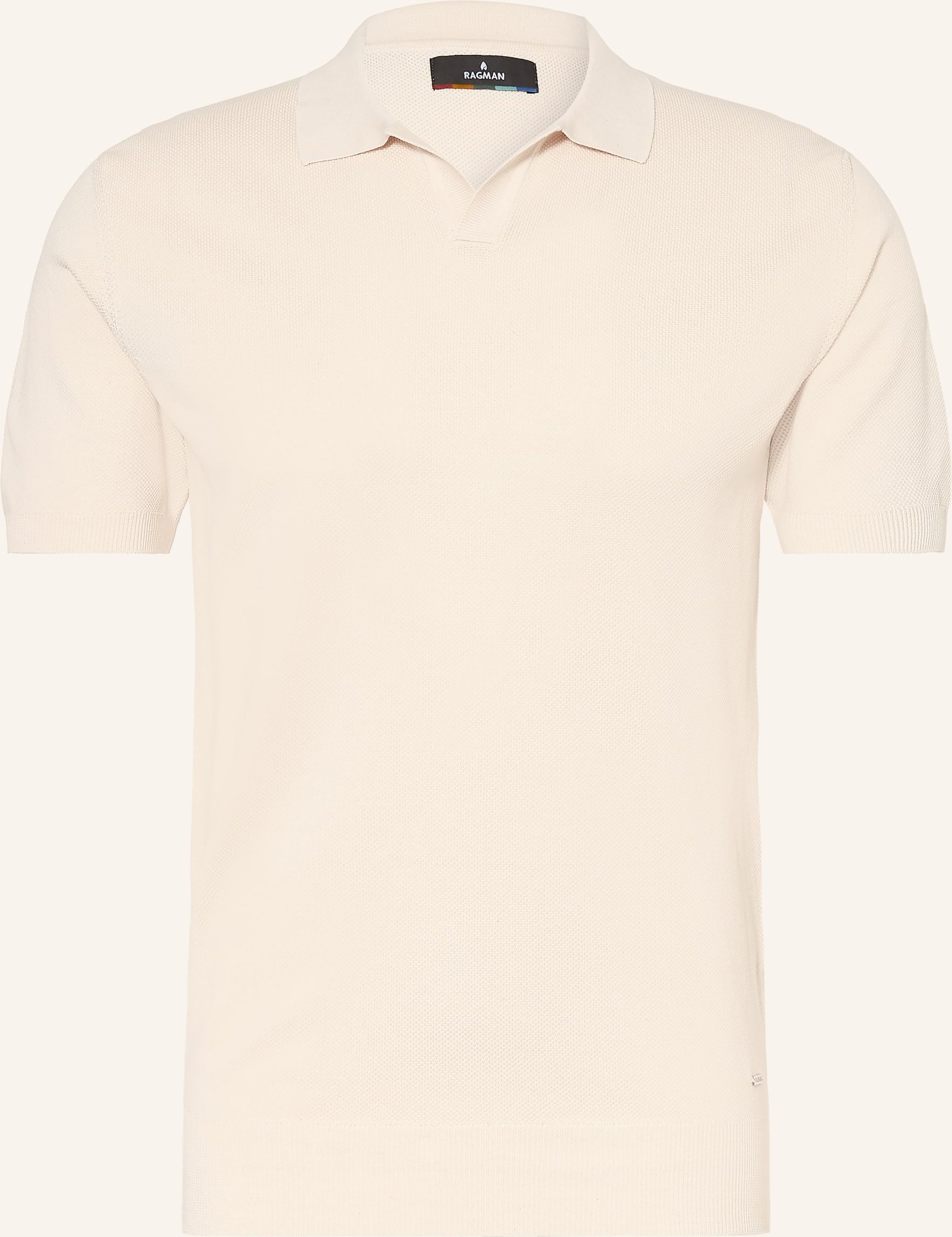 Ragman Strick-Poloshirt weiss