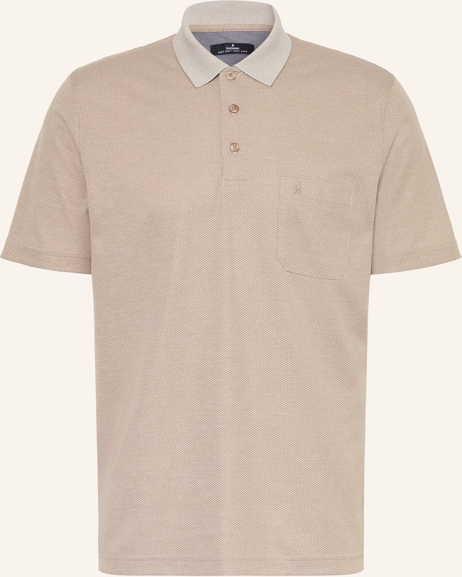 Ragman Piqué-Poloshirt silber