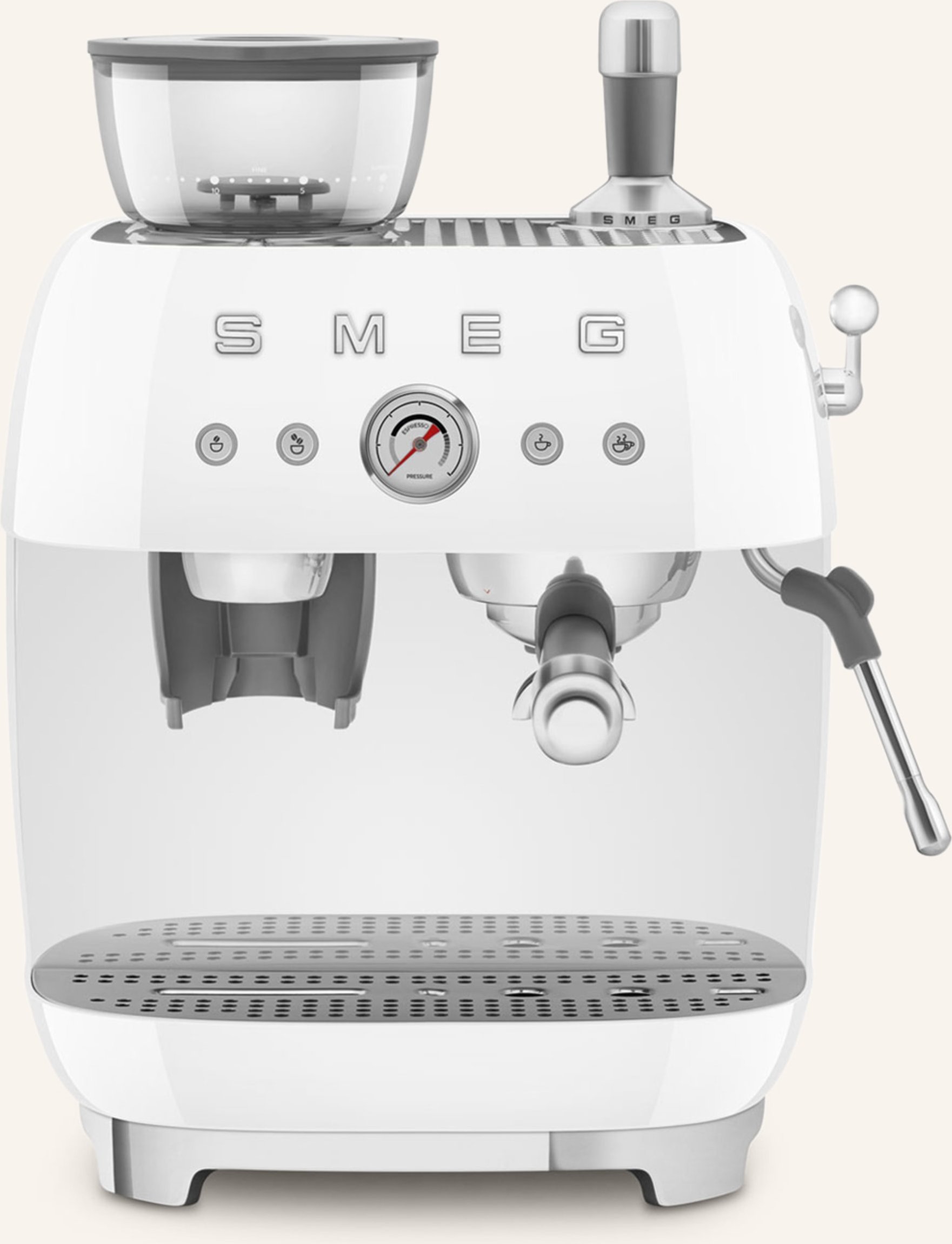 Thumbnail - Smeg Espressomaschine ecf03 Mit Kaffeemühle weiss