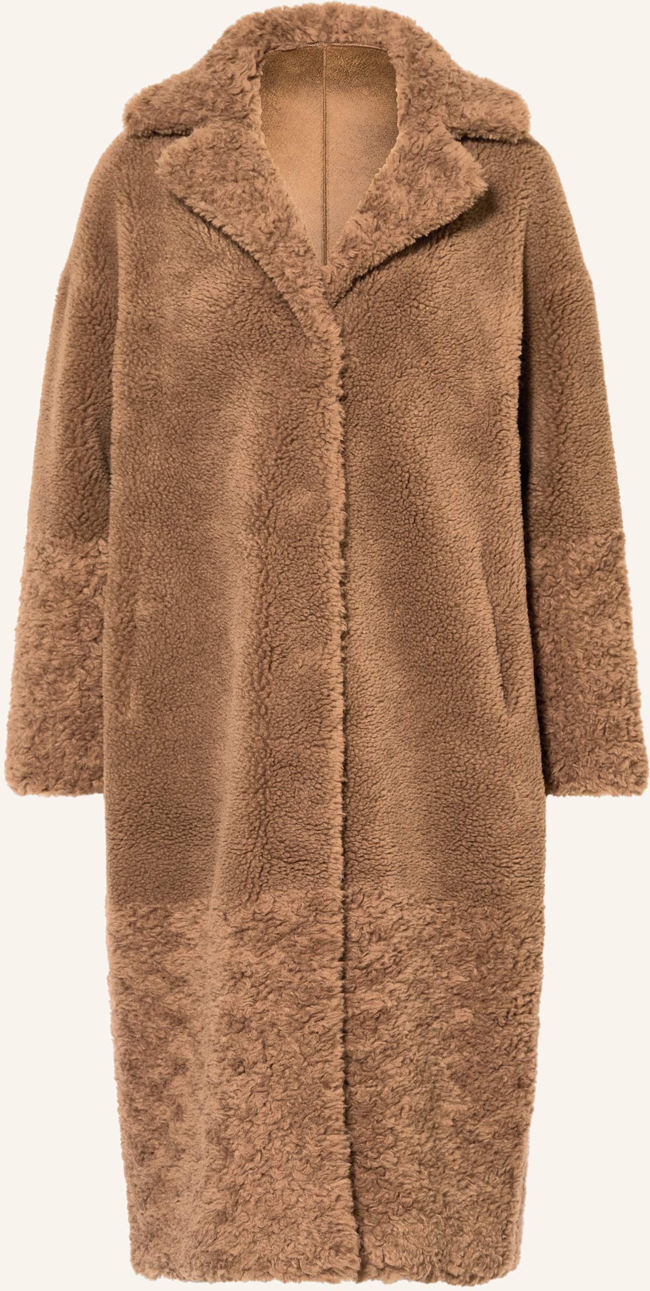 Mrs & Hugs Teddyfell-Mantel beige