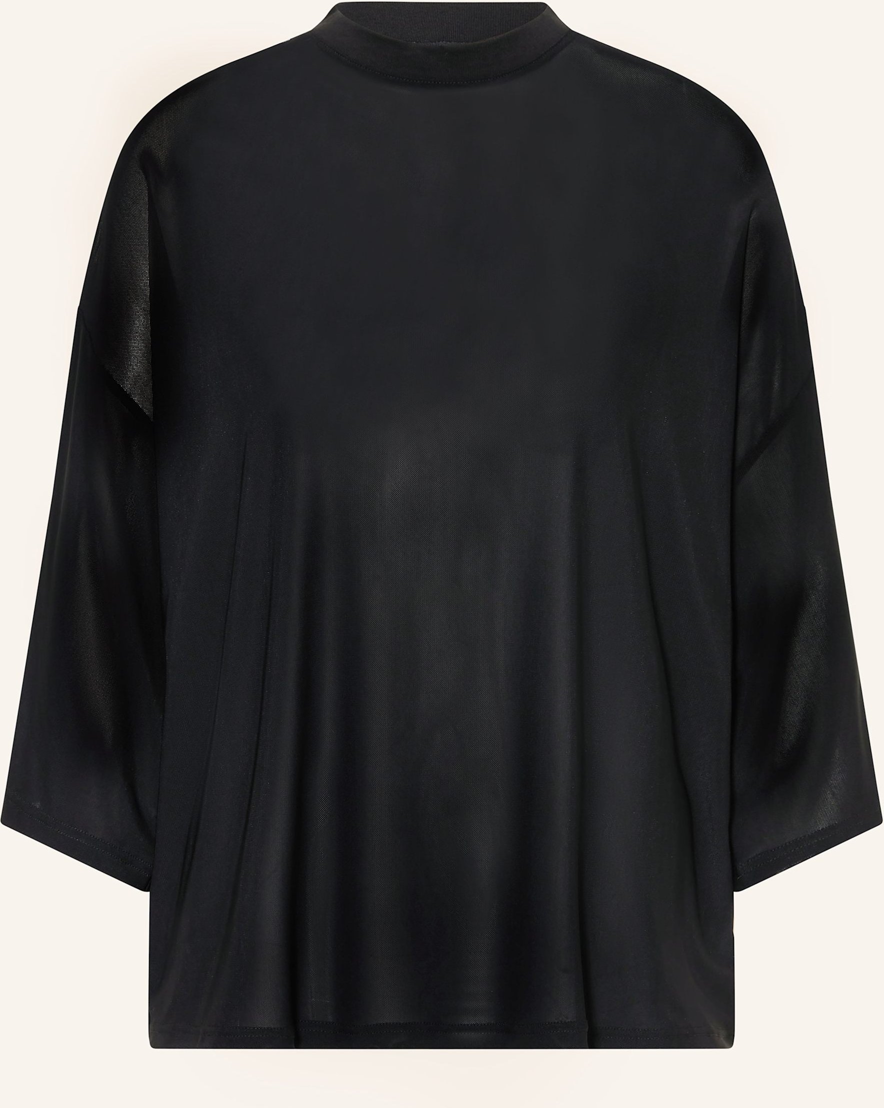 Karo Kauer Oversized-Shirt Aus Mesh Mit 3/4-Arm schwarz