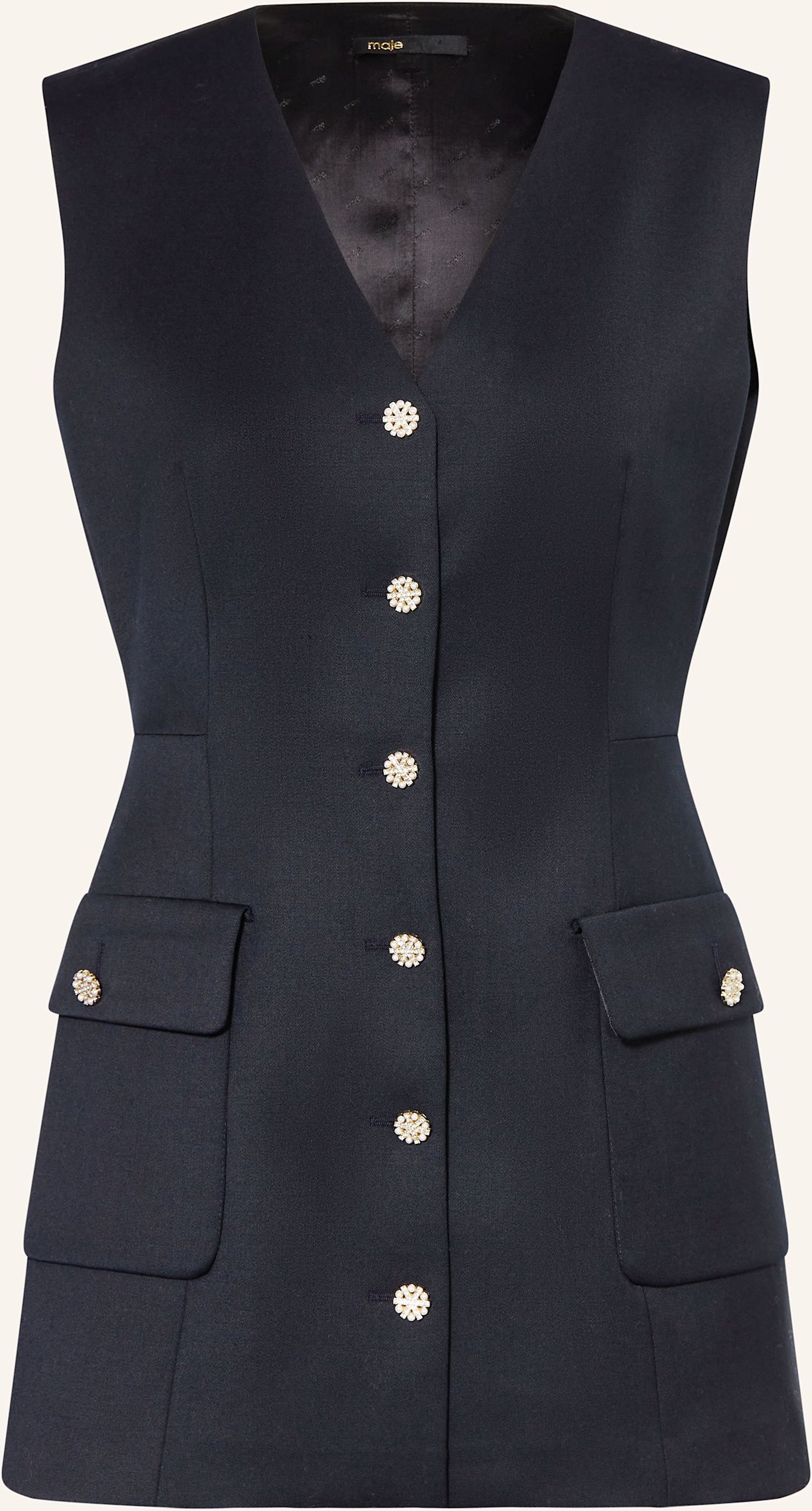 Thumbnail - Maje Jumpsuit Mit Schmucksteinen blau