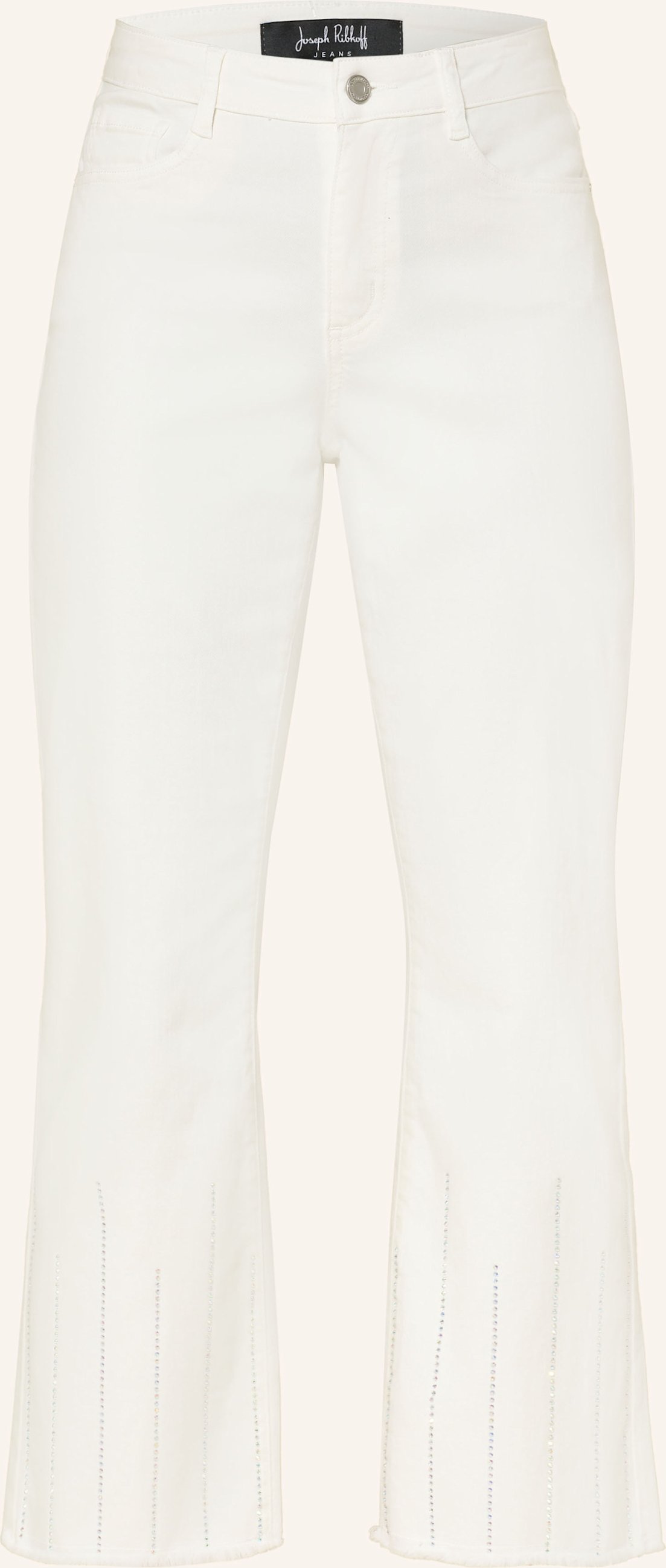 Joseph Ribkoff Cropped Jeans Mit Schmucksteinen weiss