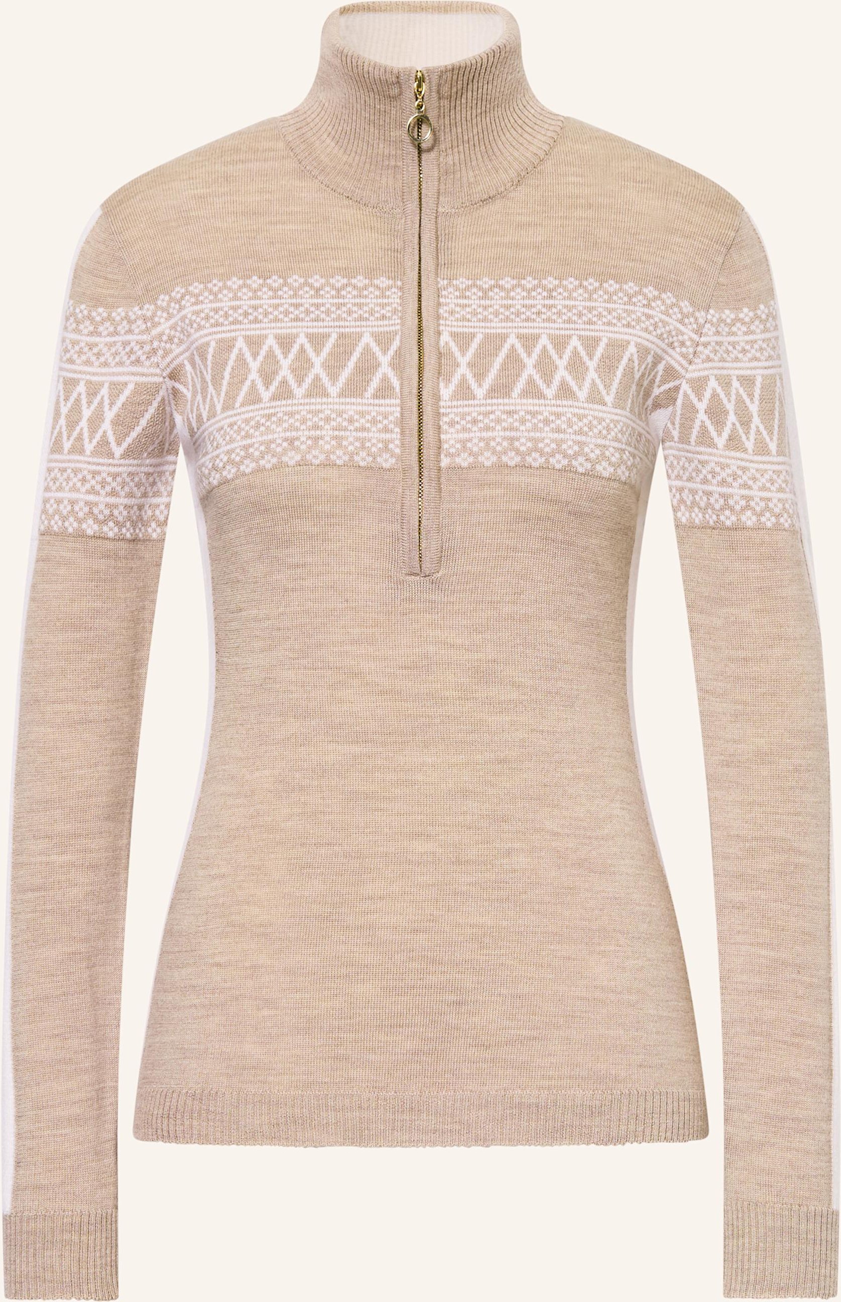 Thumbnail - We Norwegians Midlayer Signature Aus Merinowolle beige