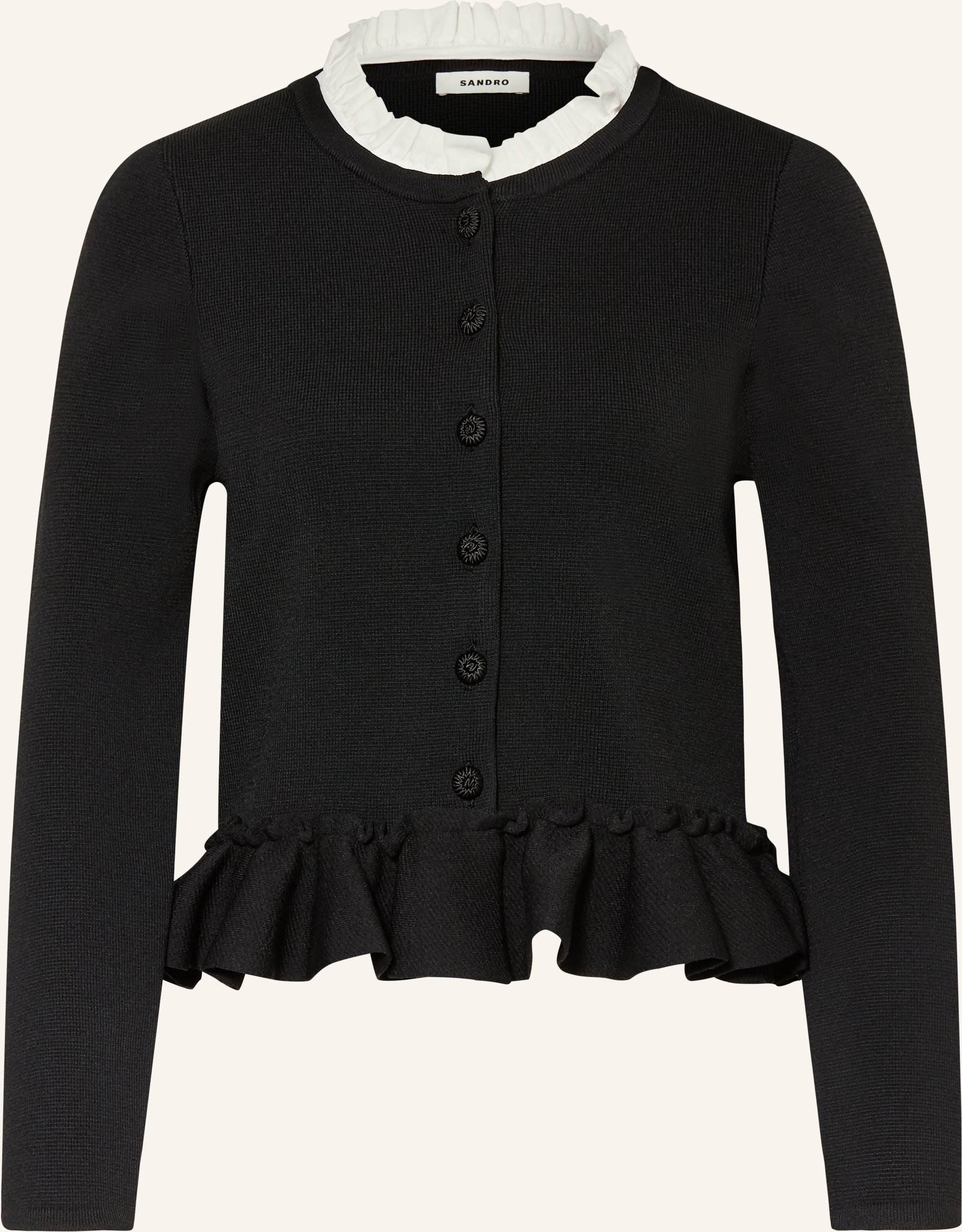 Sandro Strickjacke Mit Abnehmbarem Kragen schwarz