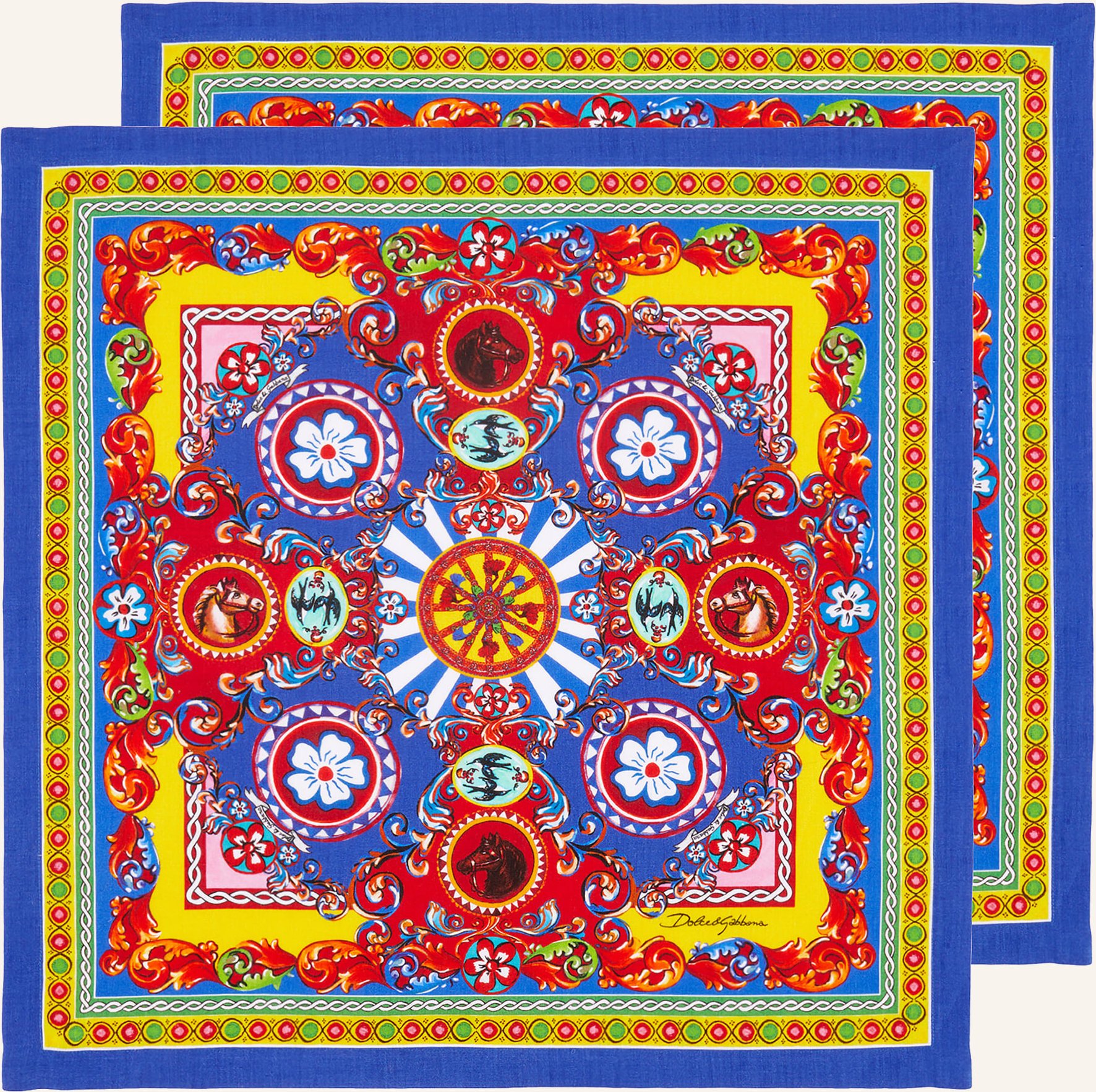 Dolce & Gabbana Casa 2er-Set Leinenservietten rot